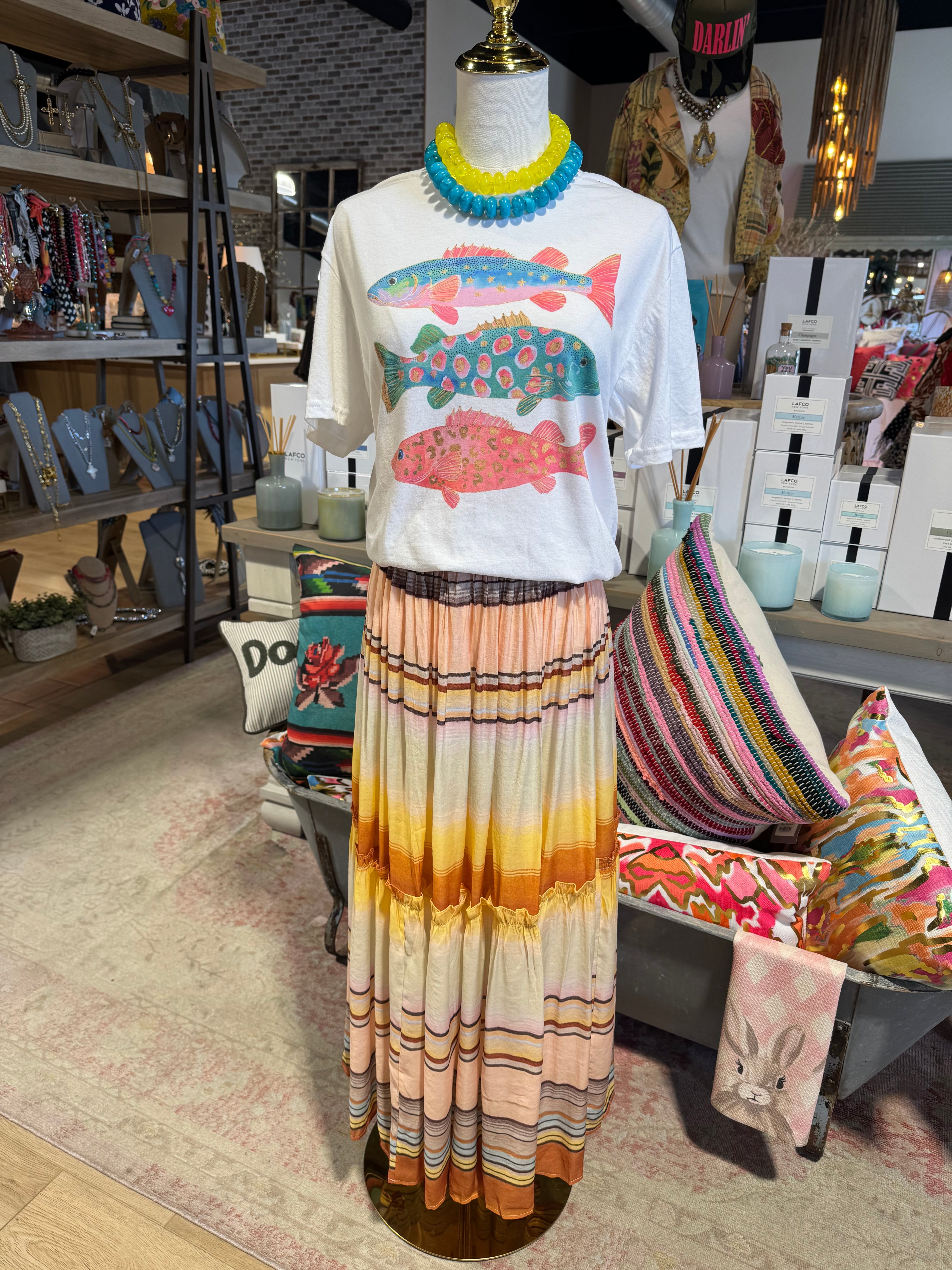 Coastal Preppy Fish Graphic Tee