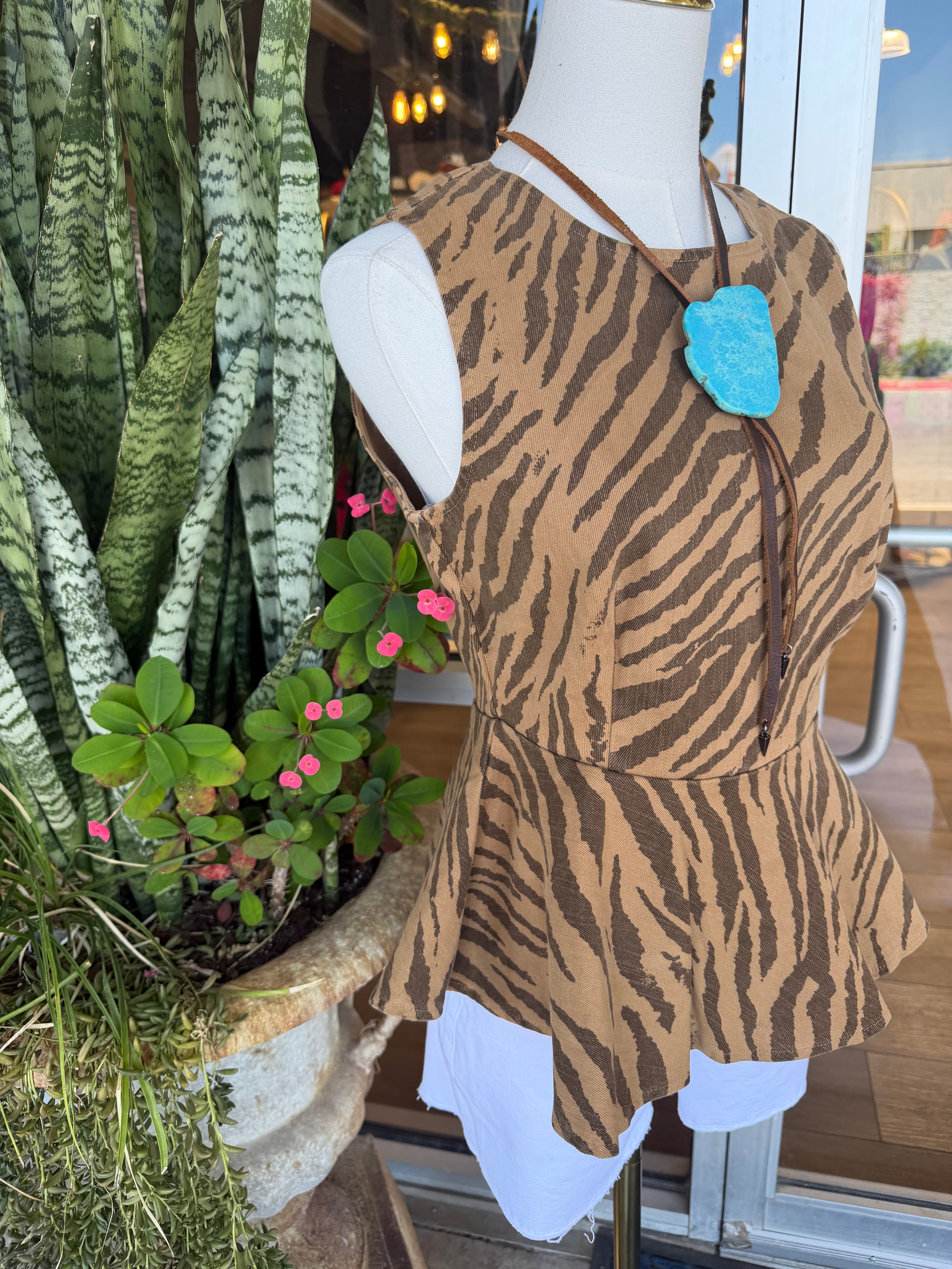 Tiger Peplum Top
