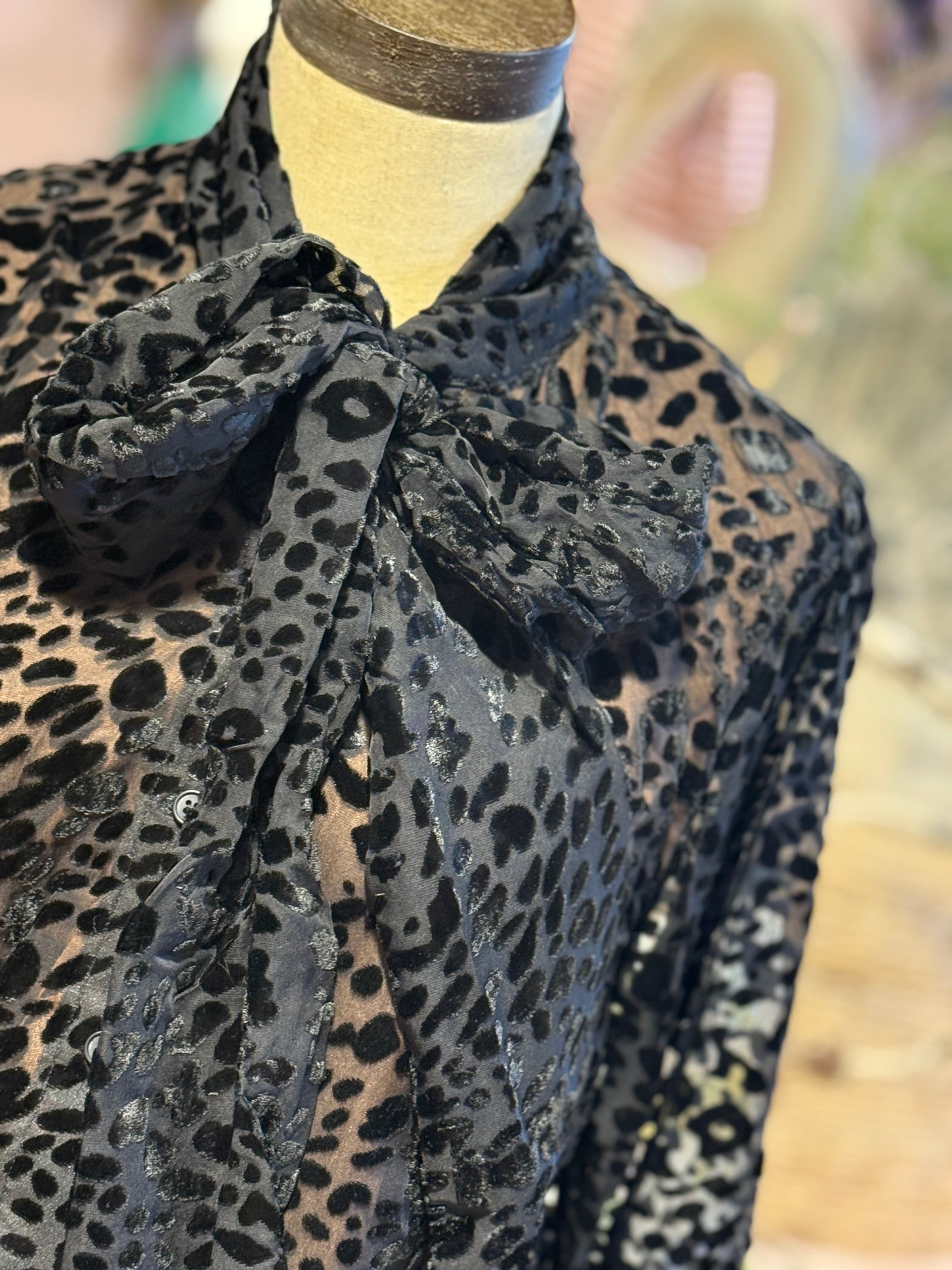 Leopard Burnout Velvet Top