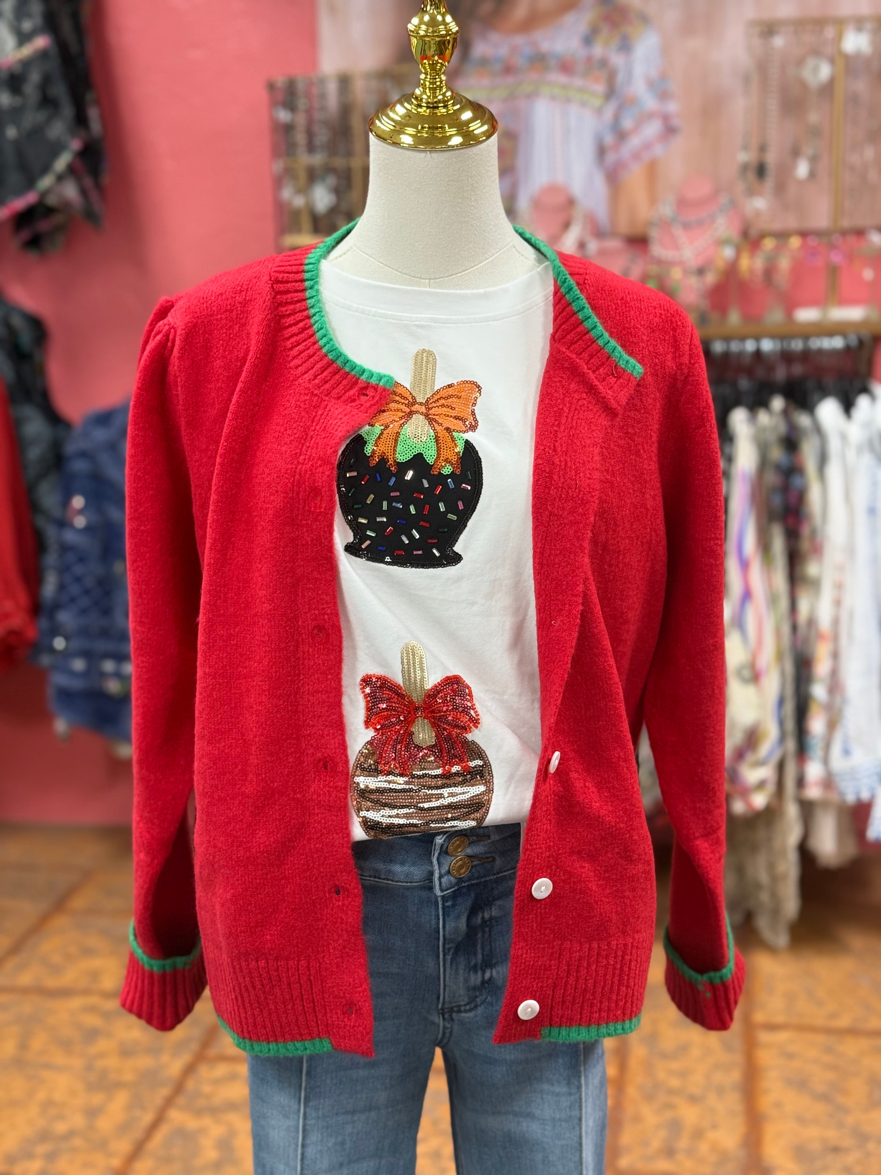 Candy Apple Sequin Tee