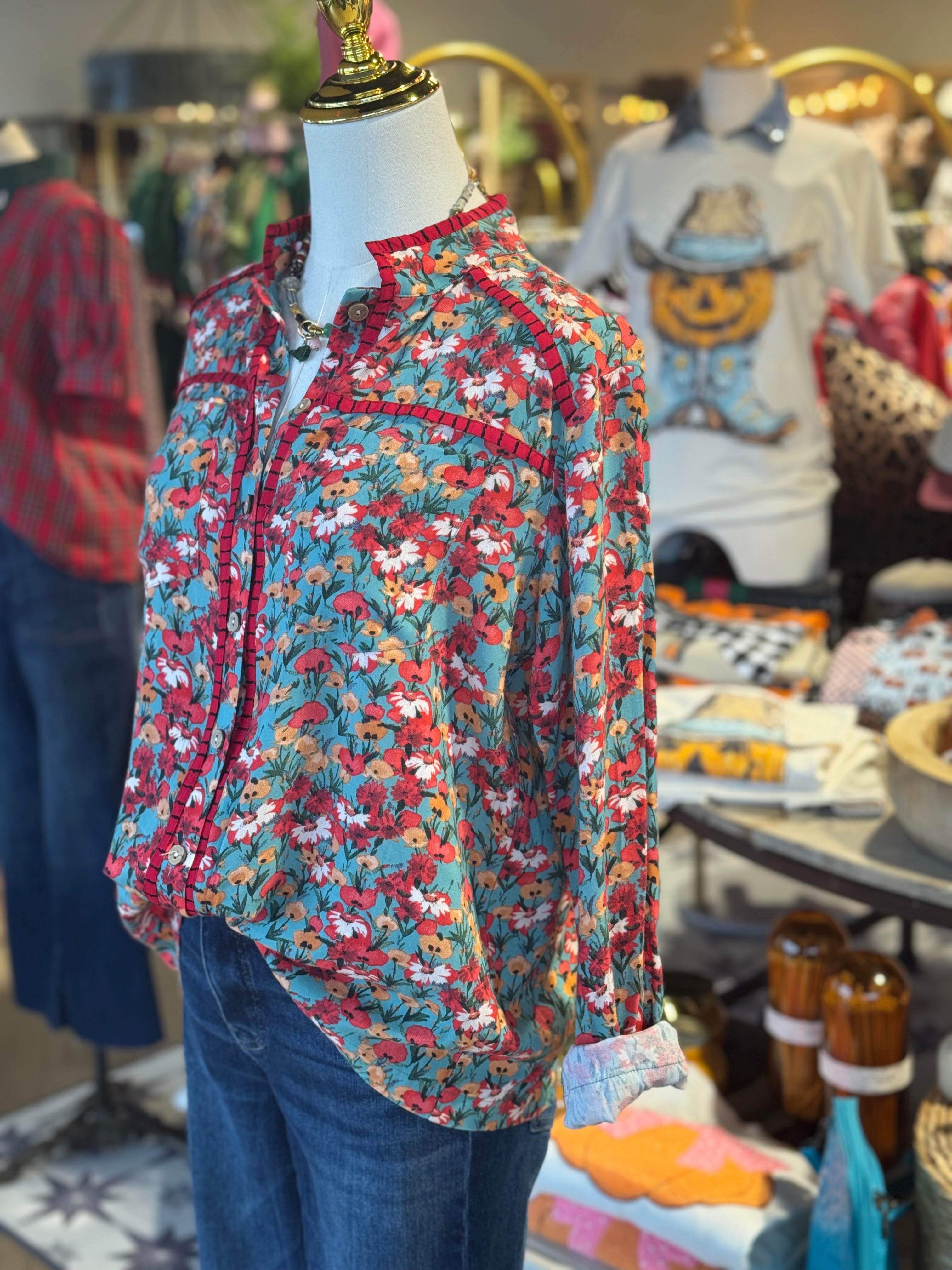 Poppy Floral Top