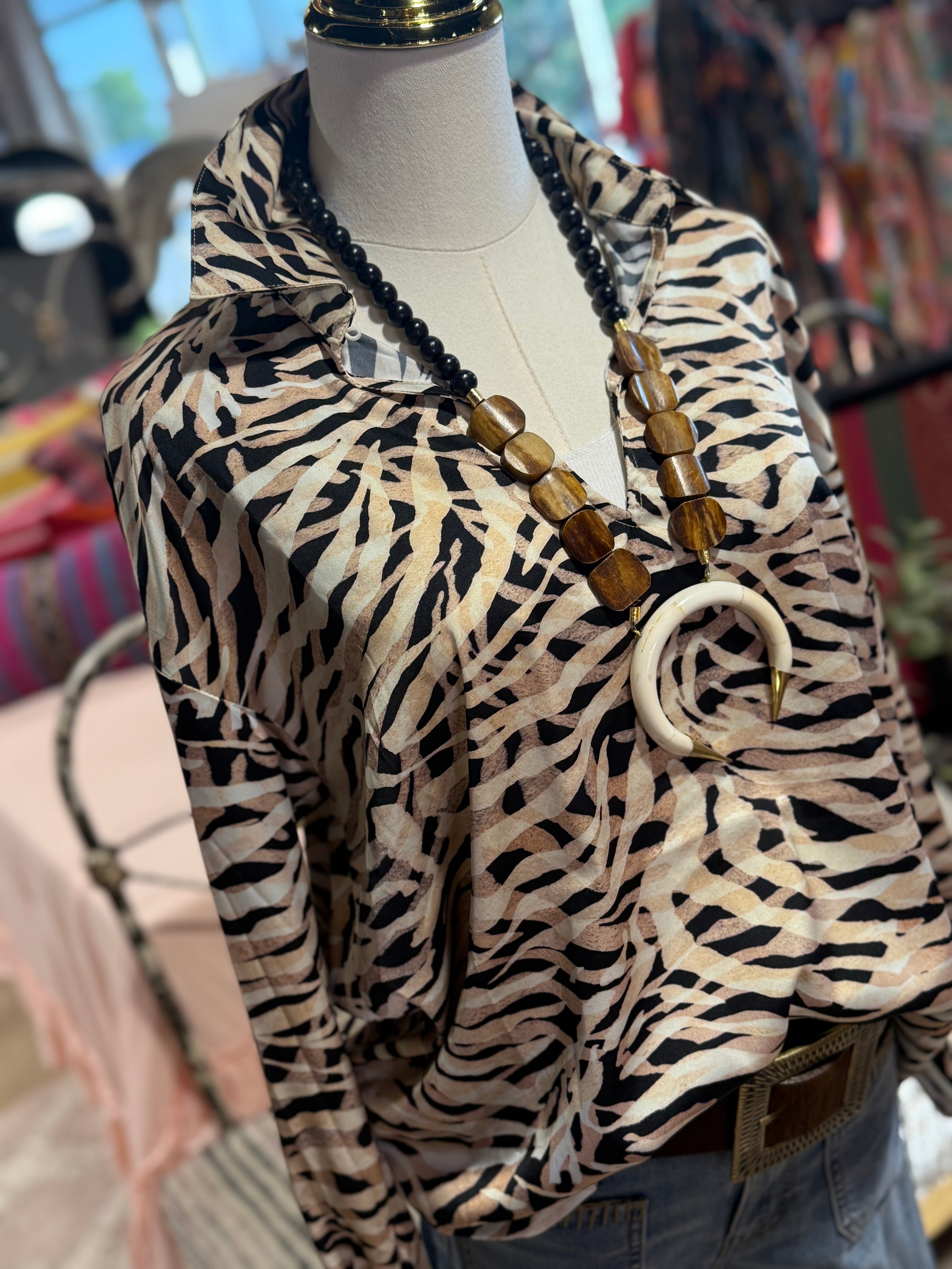 Anna Zebra Print Top