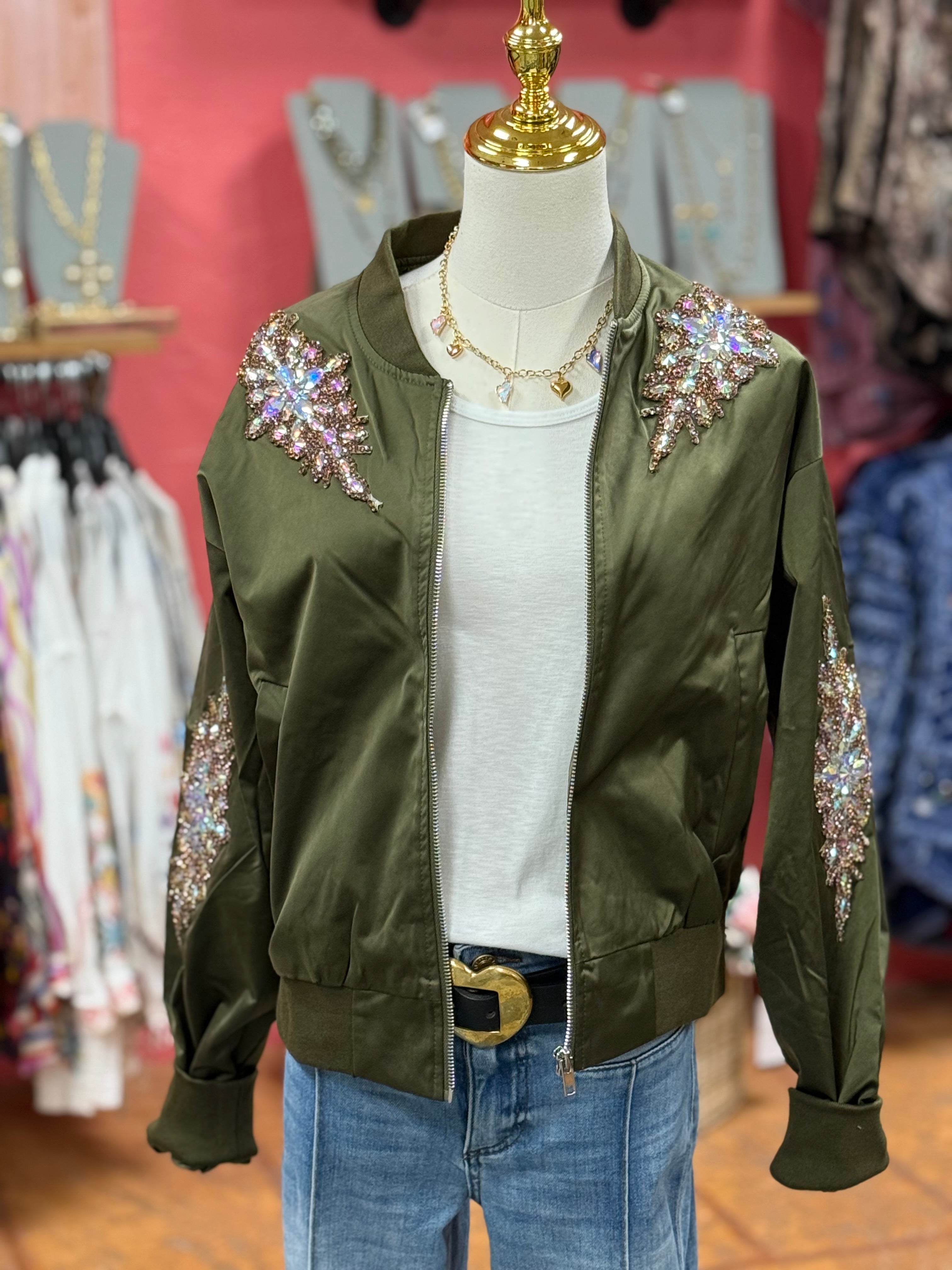 Olivia Jeweled Bomber