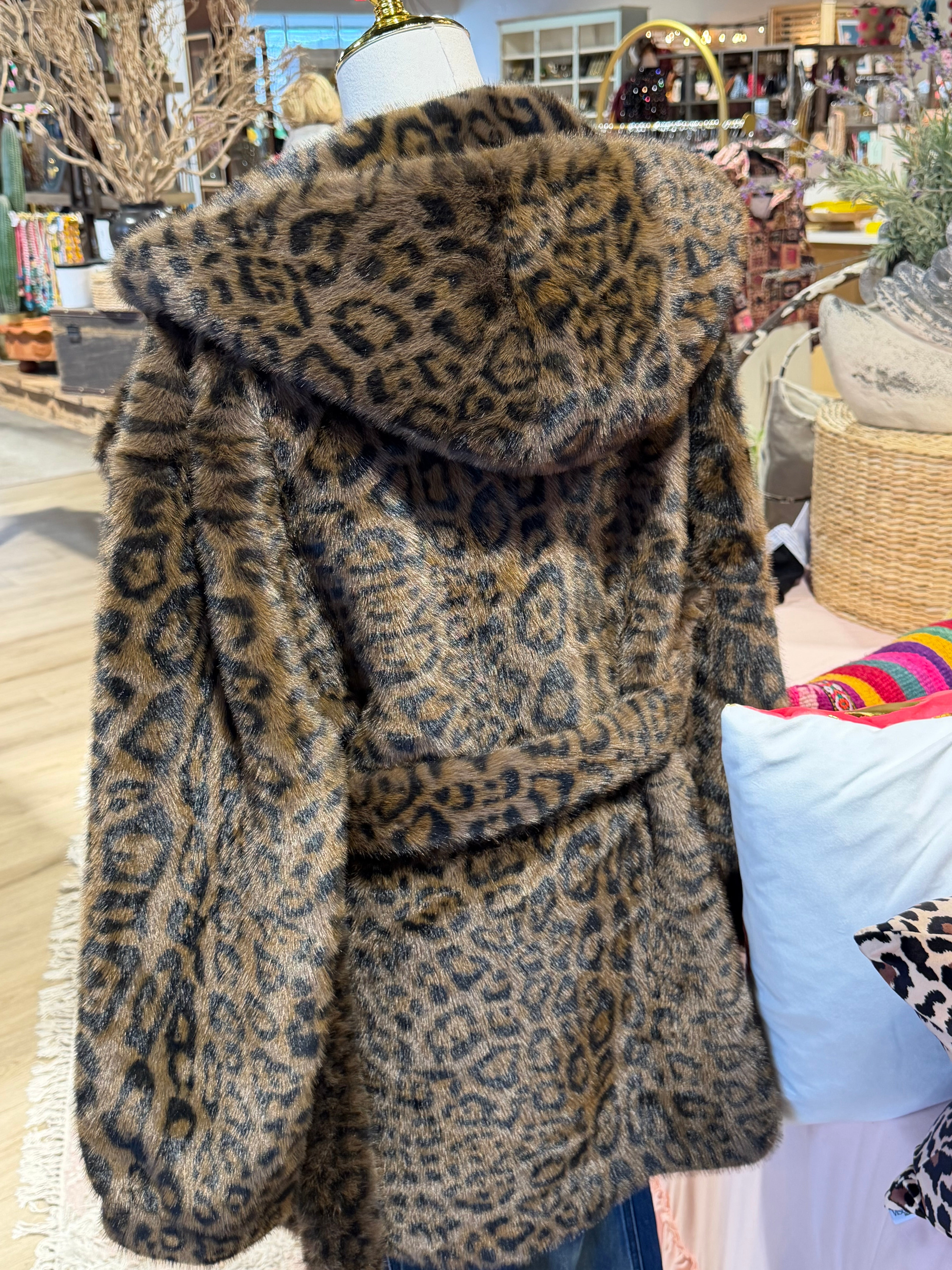 Faux Fur Leopard Jacket
