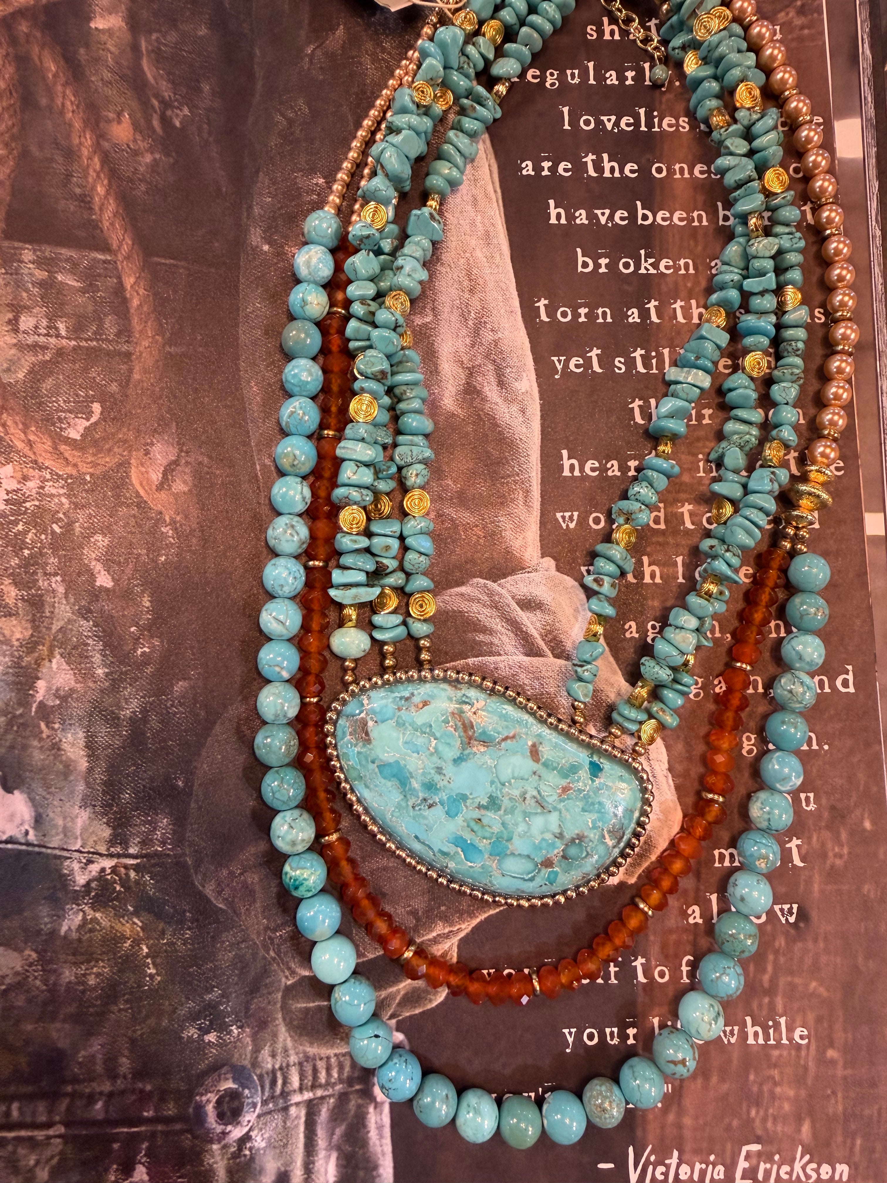 BLue Turquoise Statement Necklace