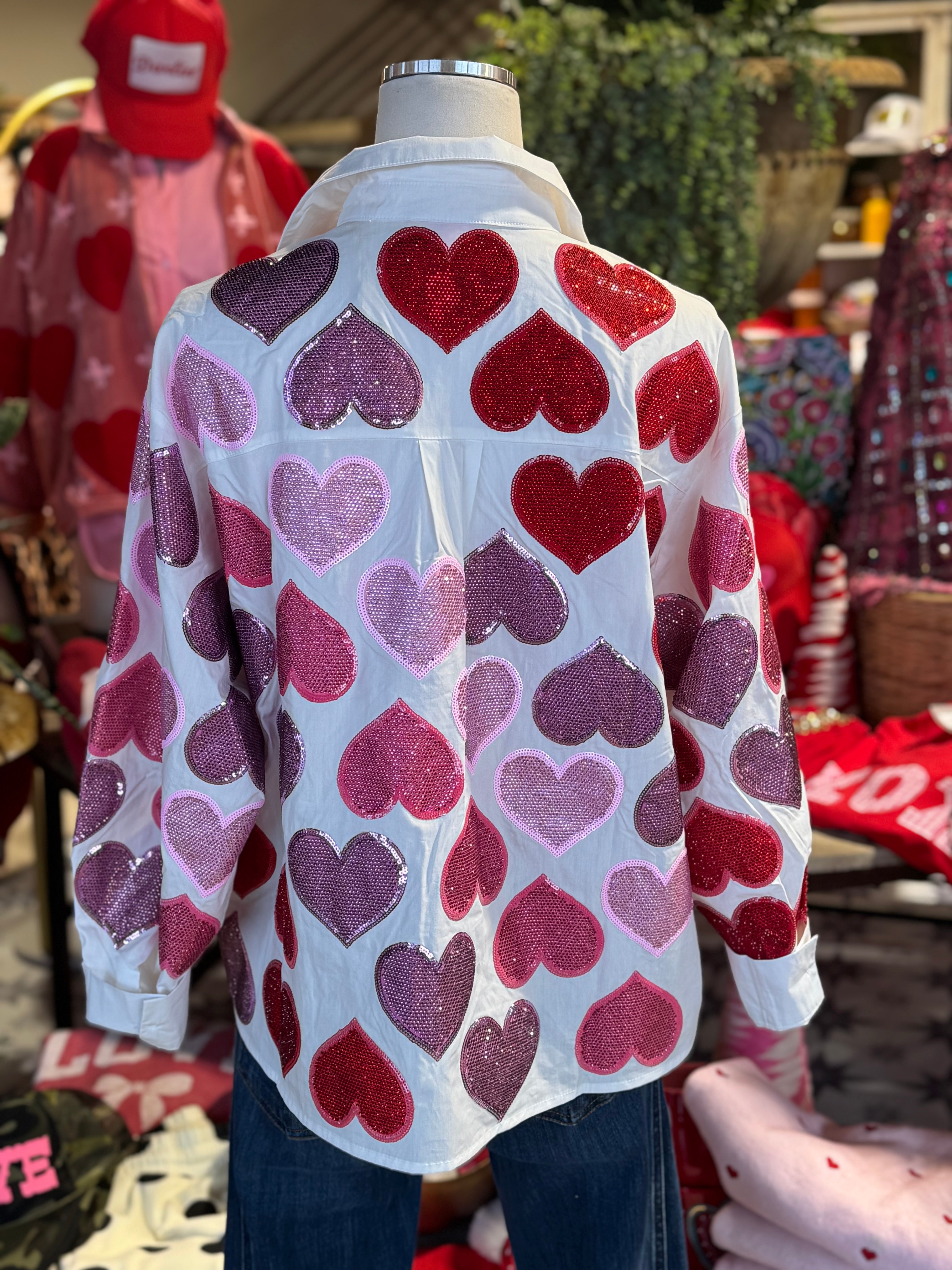 Cassidy Rhinestone Heart Top