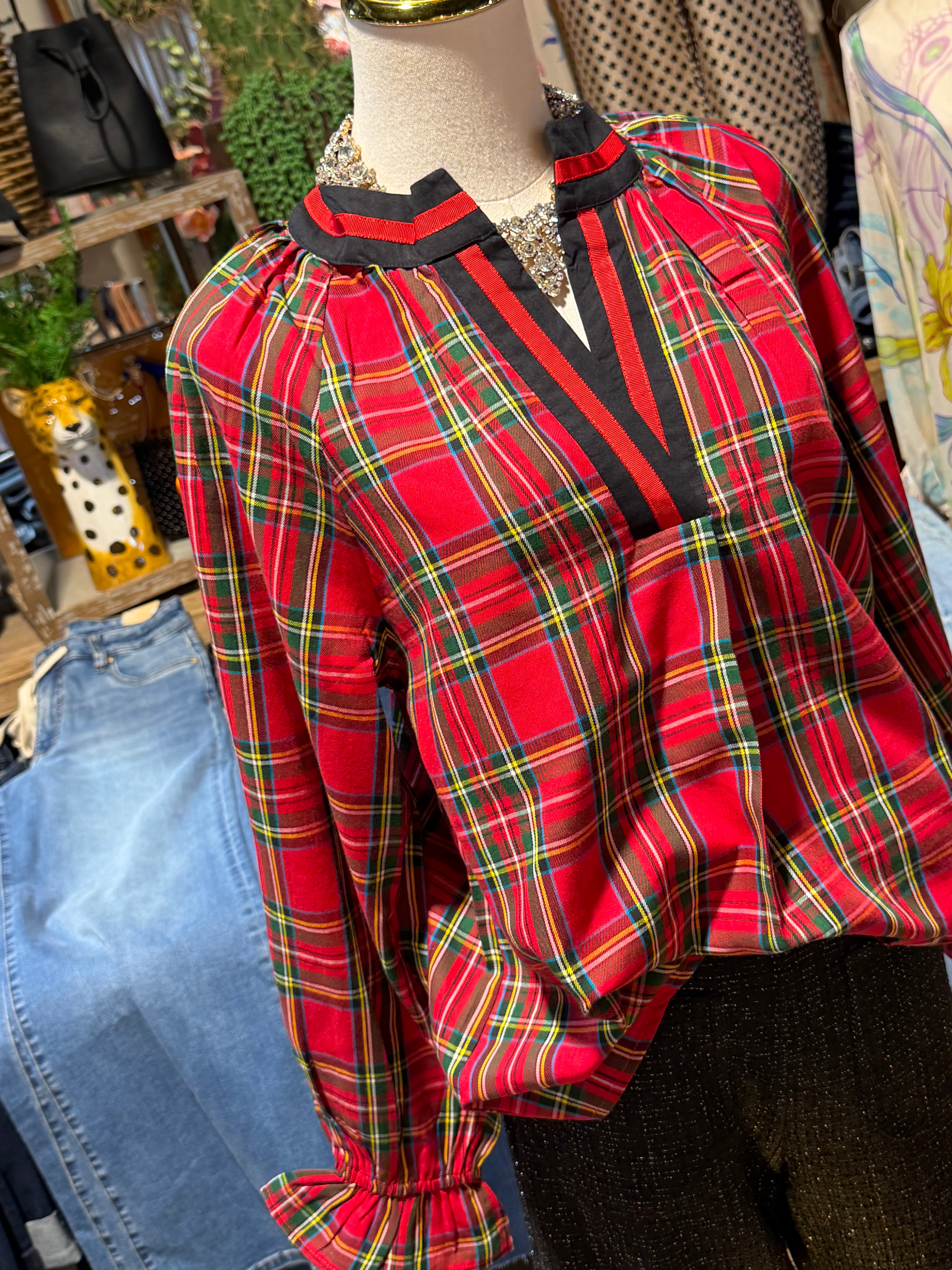 Tartan Plaid Pullover Top