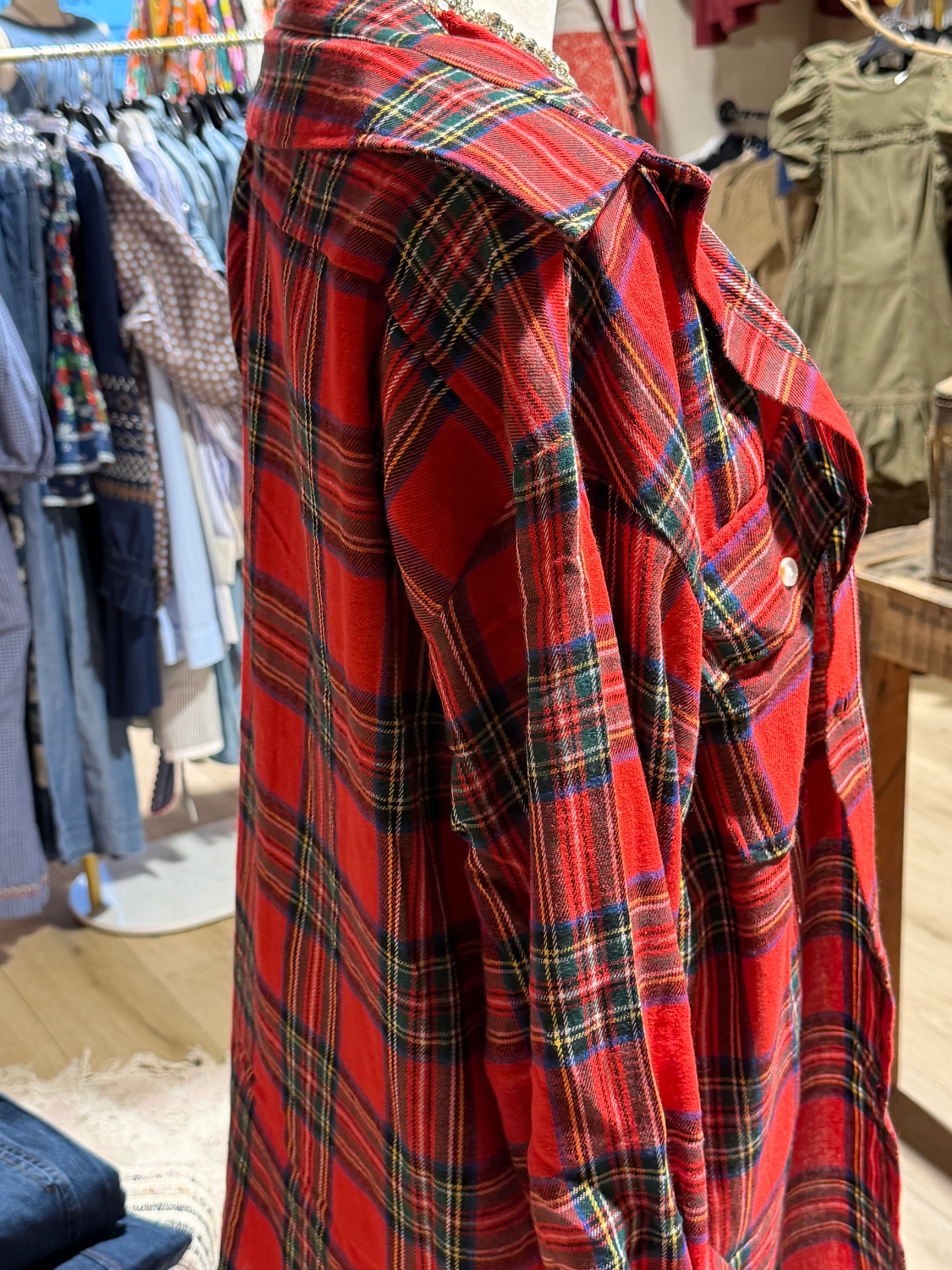 Tartan Plaid Boyfriend Button Up