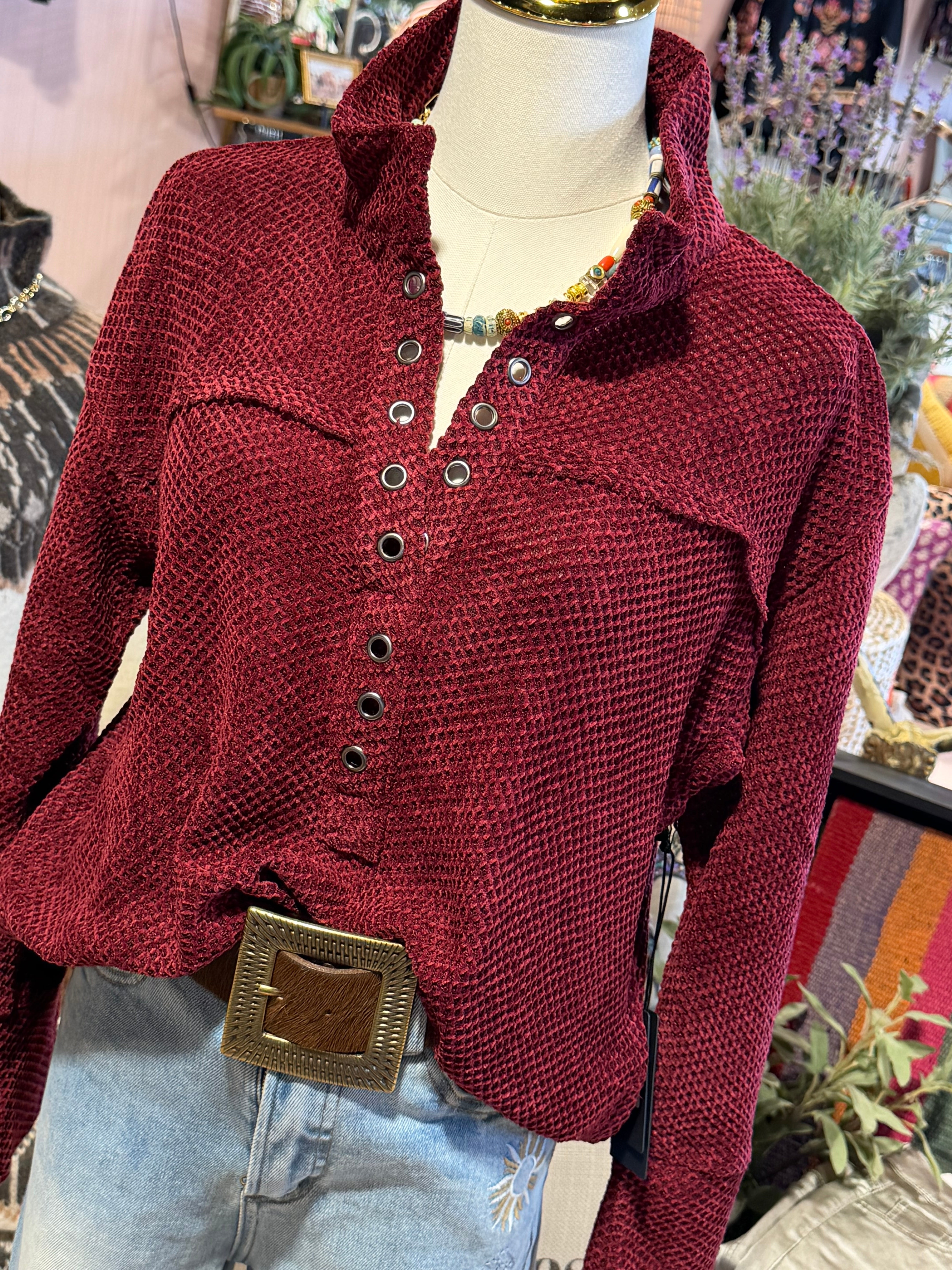 Chenille Grommet Top