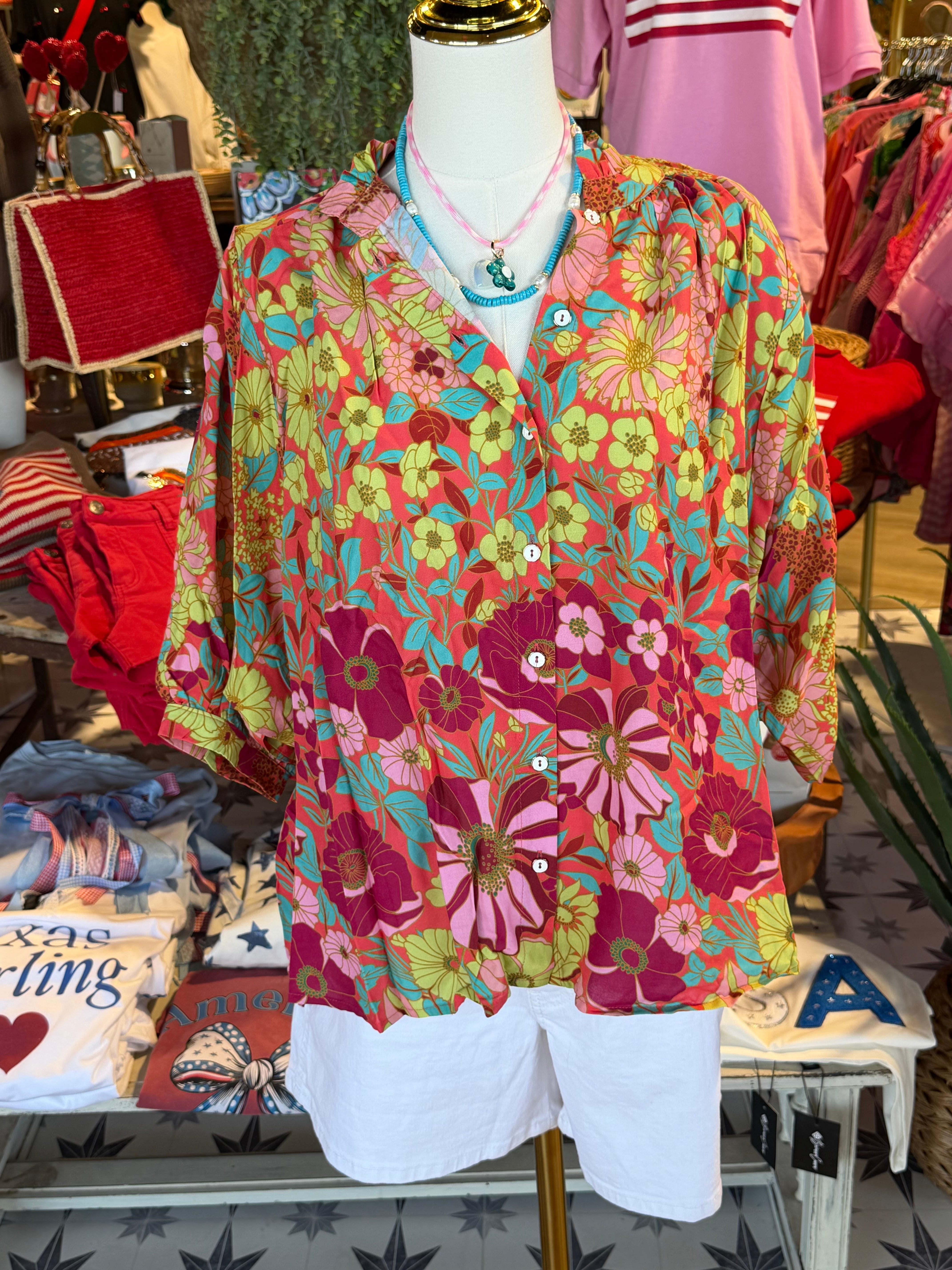 Zinnia Floral Top