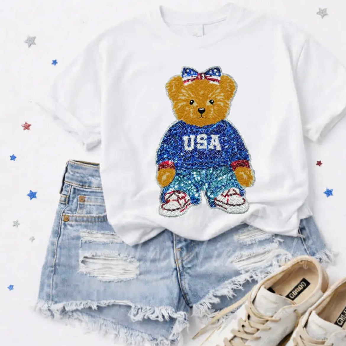 RL Bear Seuqin Tee- 2 Colors