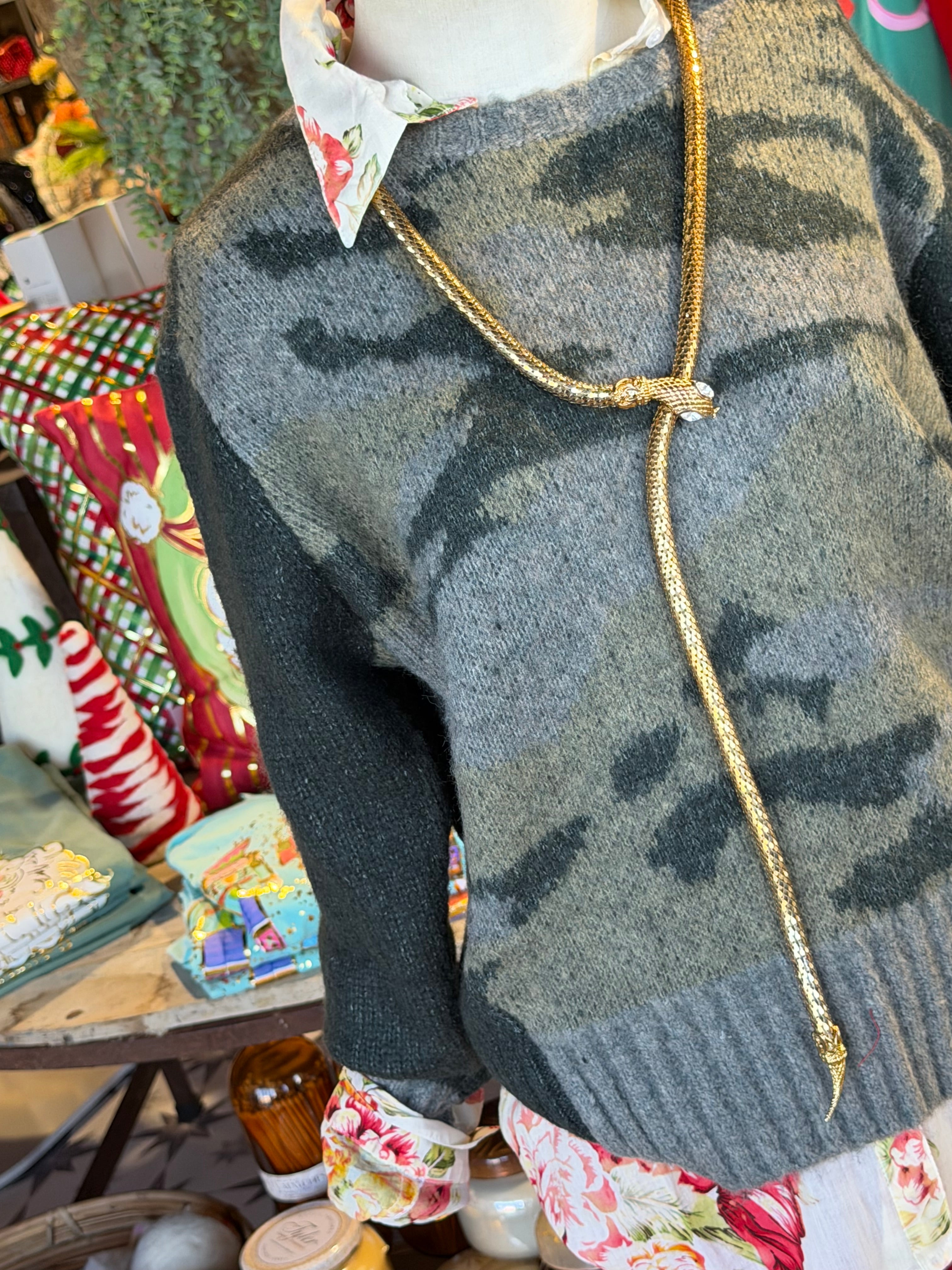 Kayla Ann Camo Sweater