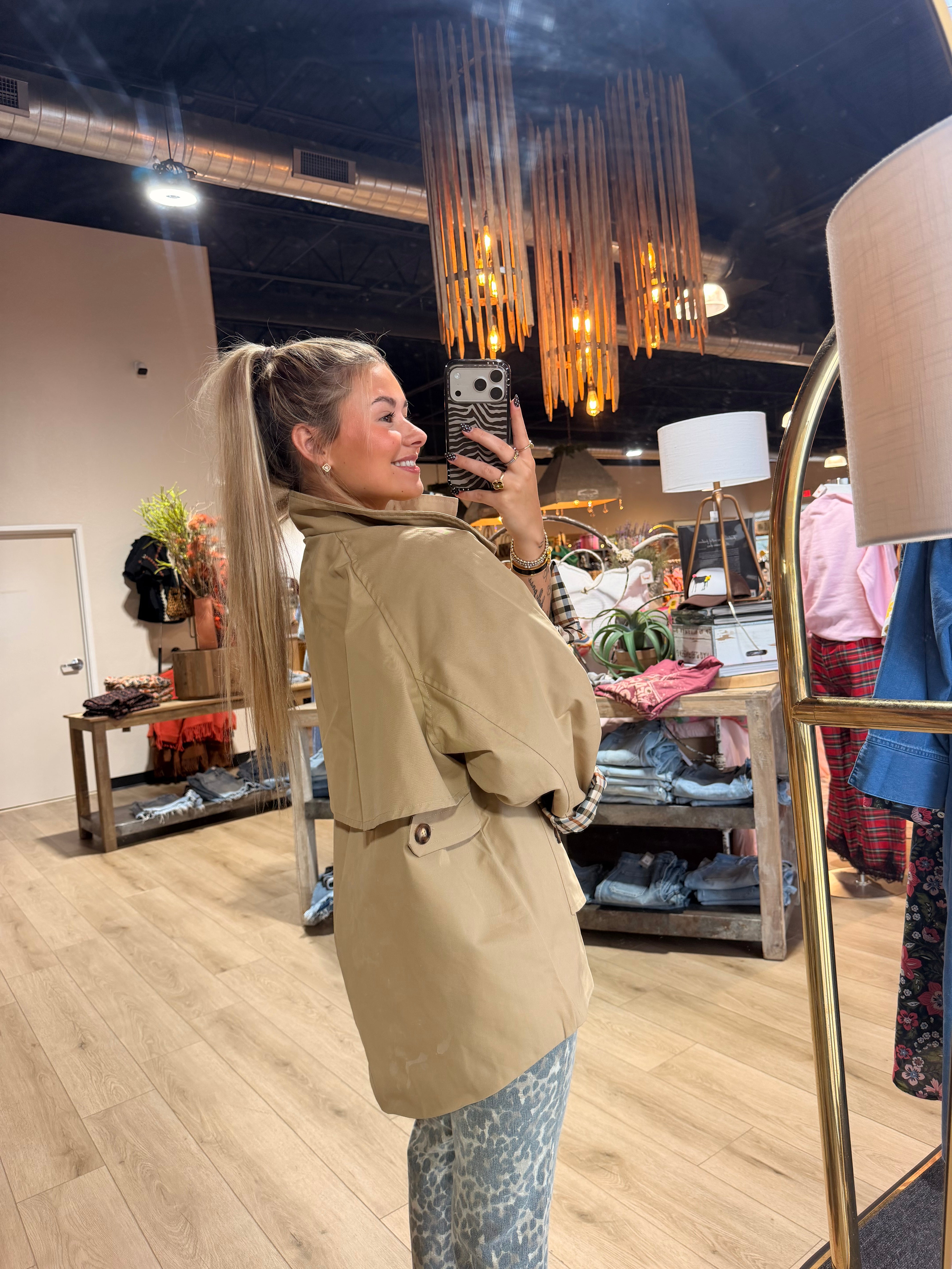 Modern A-Line Trench Jacket