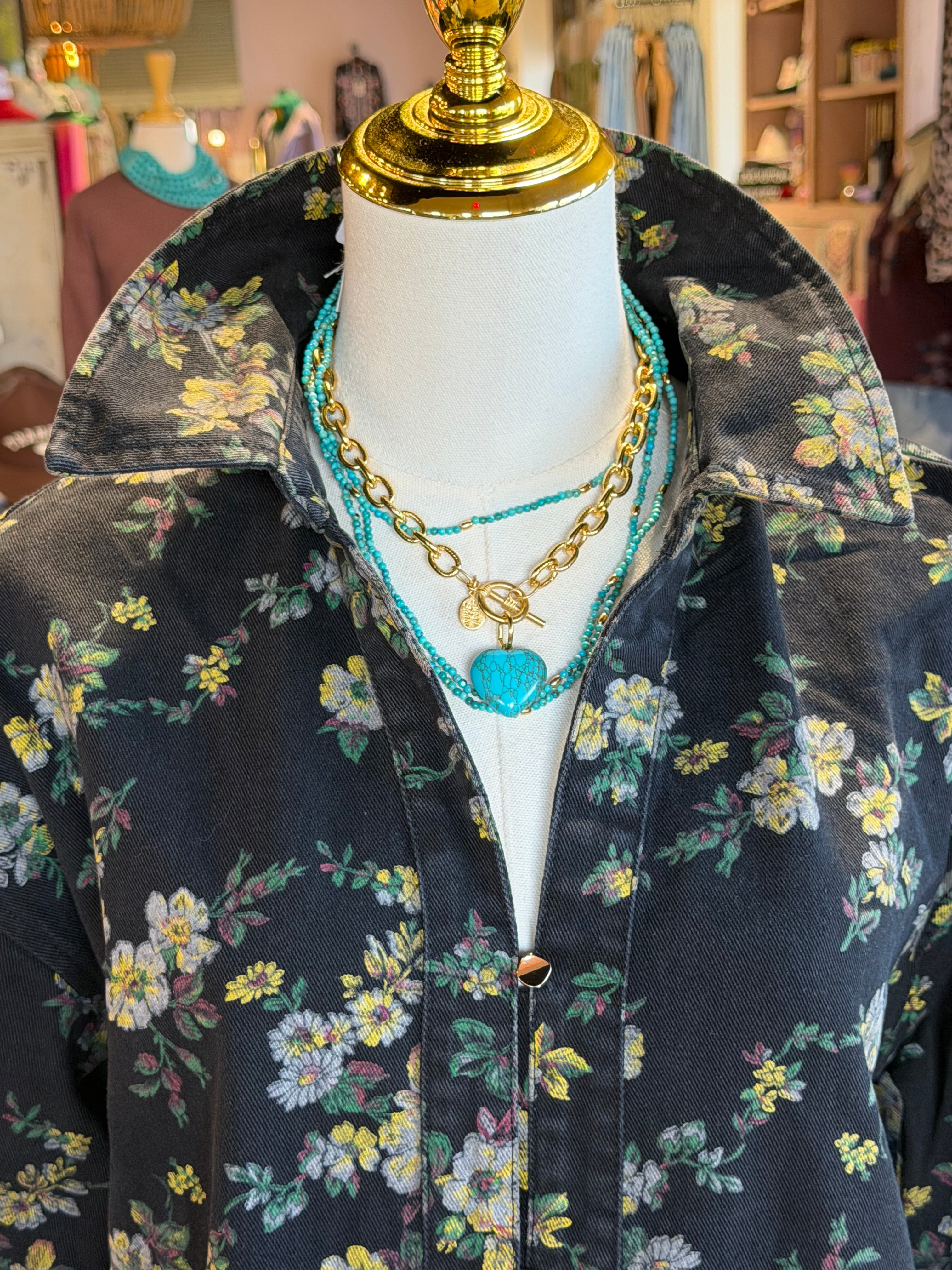 Sonja Floral  Denim Dress