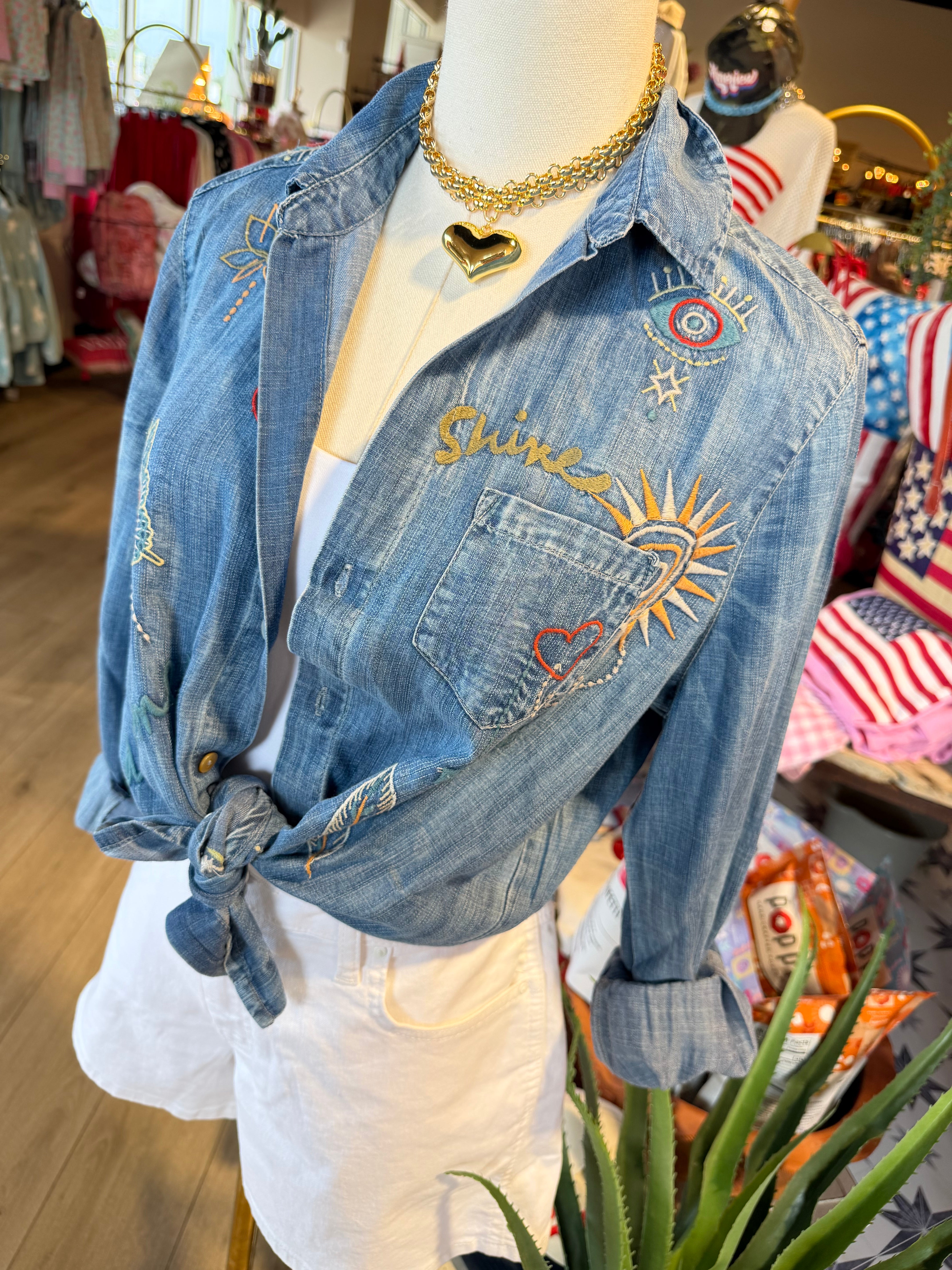 Adira Denim Top