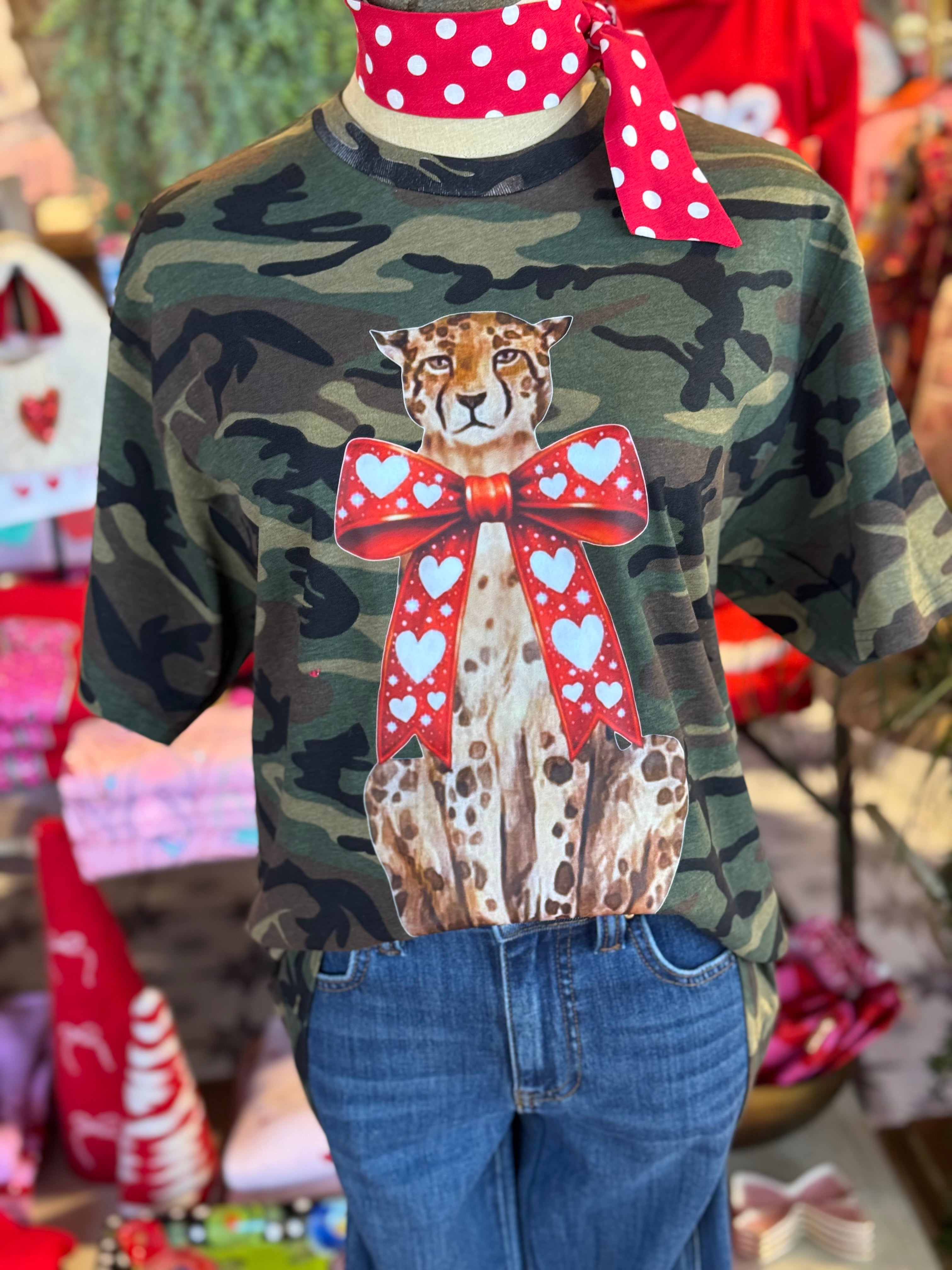Allie Heart Leopard Camo Tee