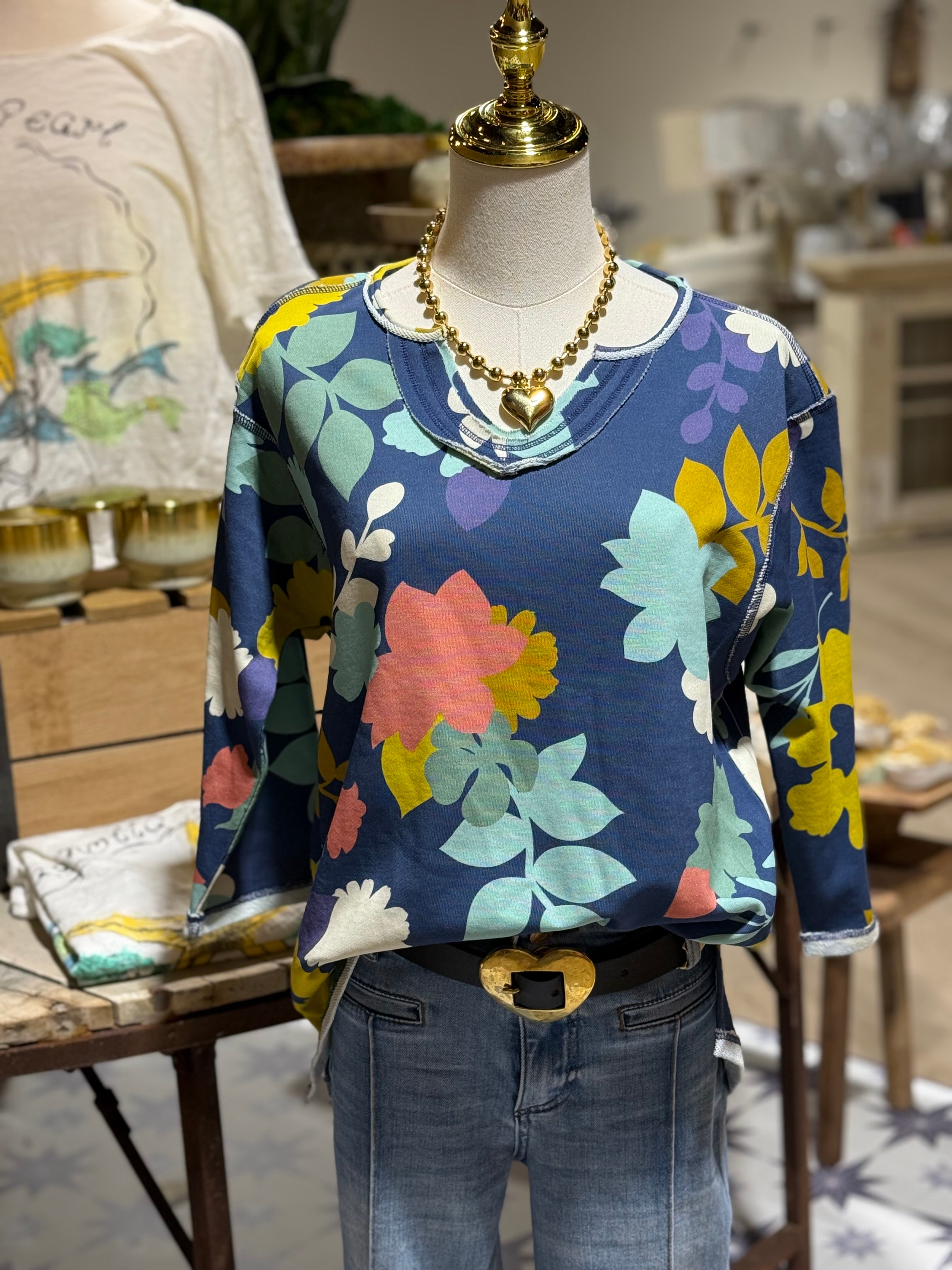 Kelly Ann Notched Floral Top