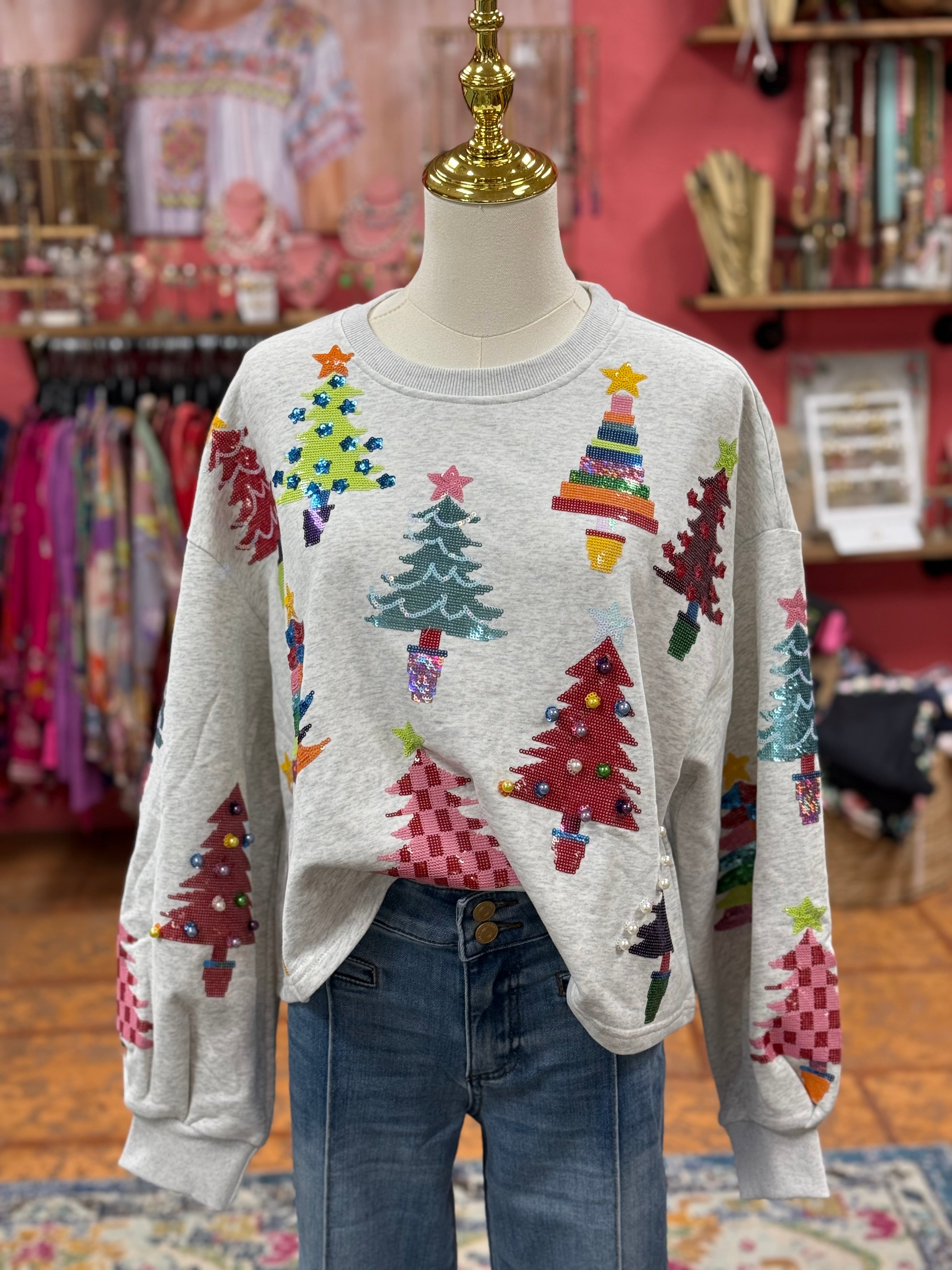 Sequin Tree Sweatshirt