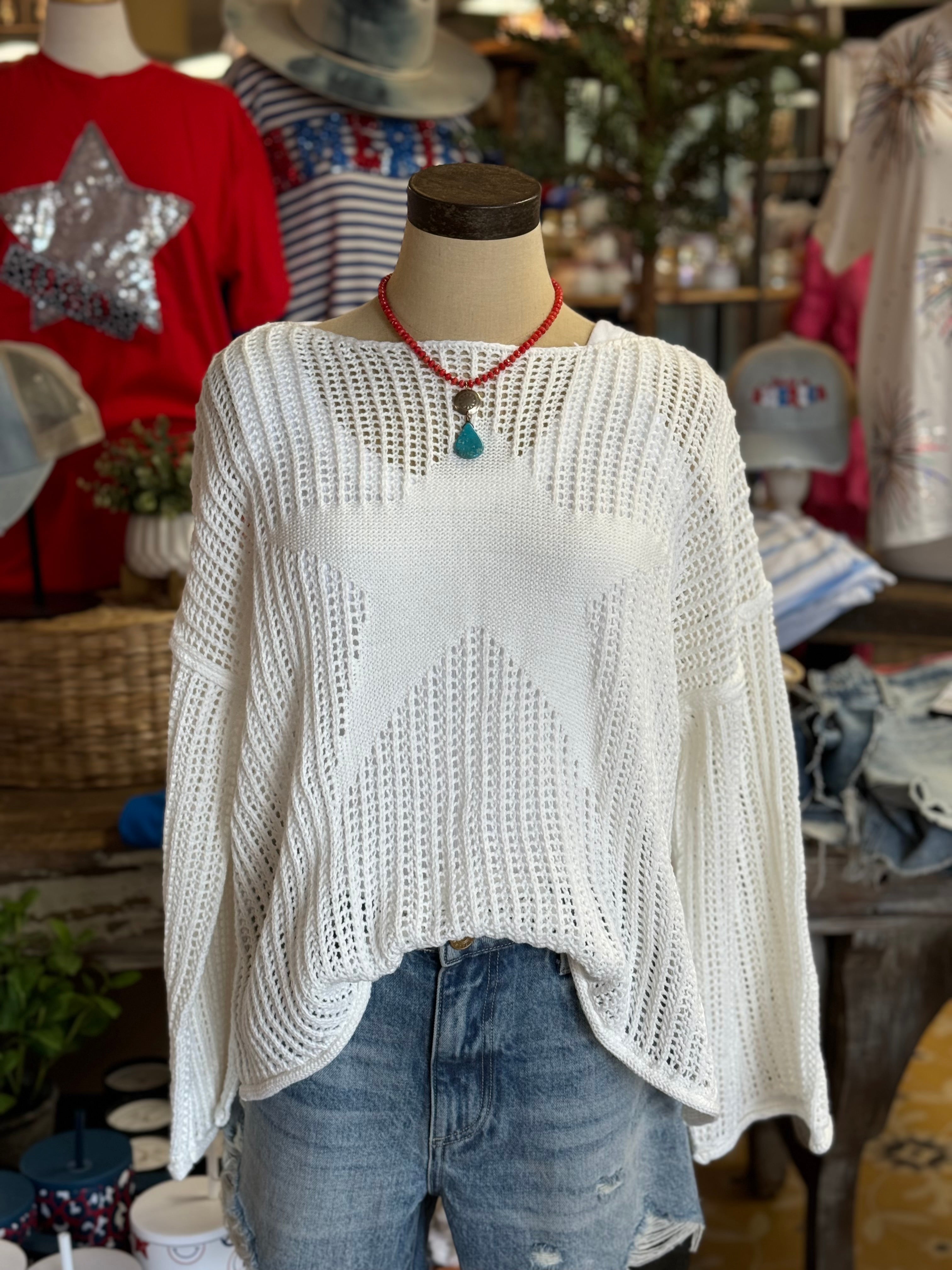 Blanco Star Knit Sweater