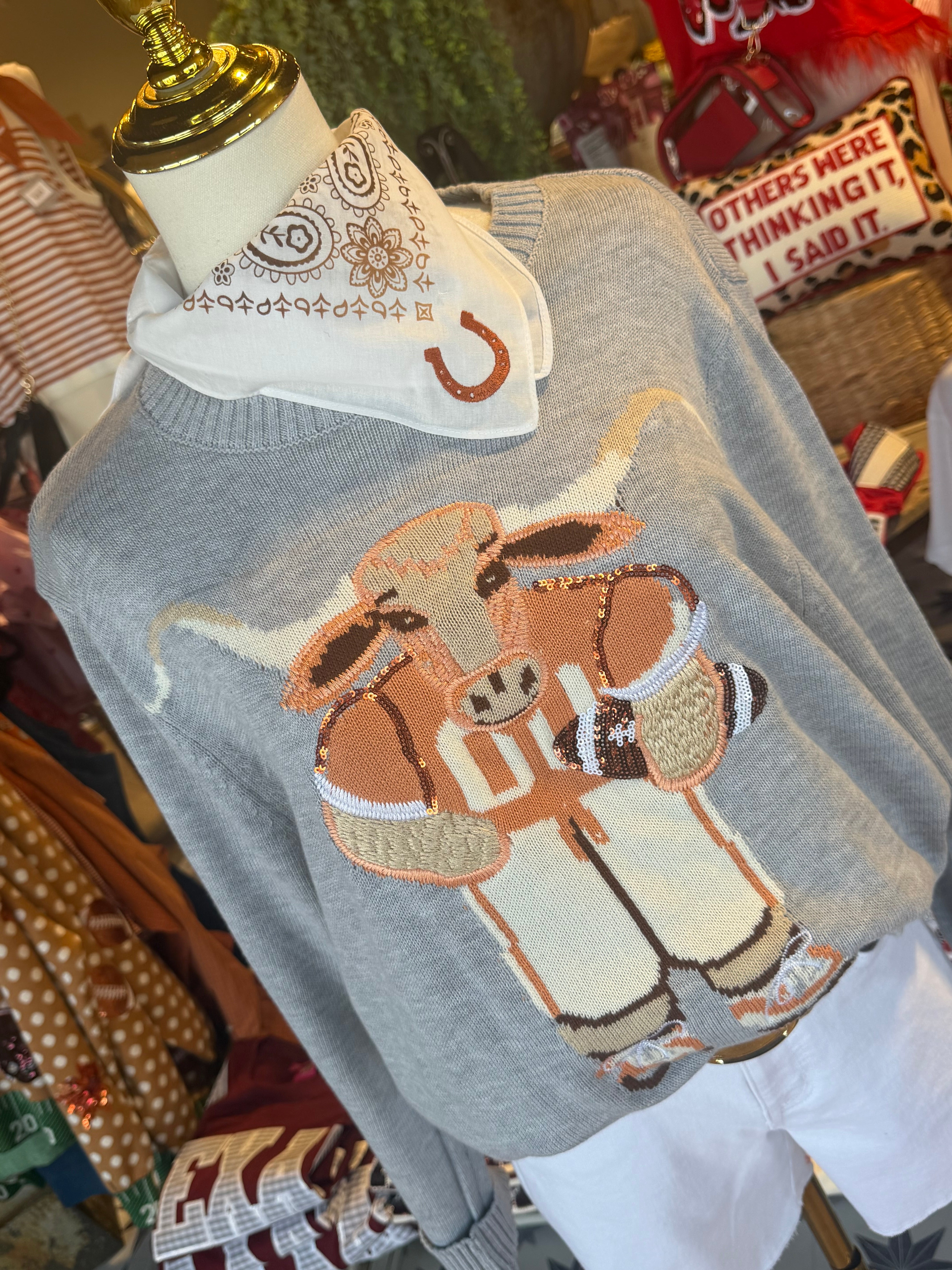Game Day Mascot Sweater- Longhorns