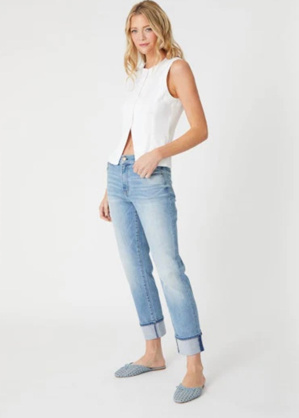 Jessie Wide Cuff Slim Jeans