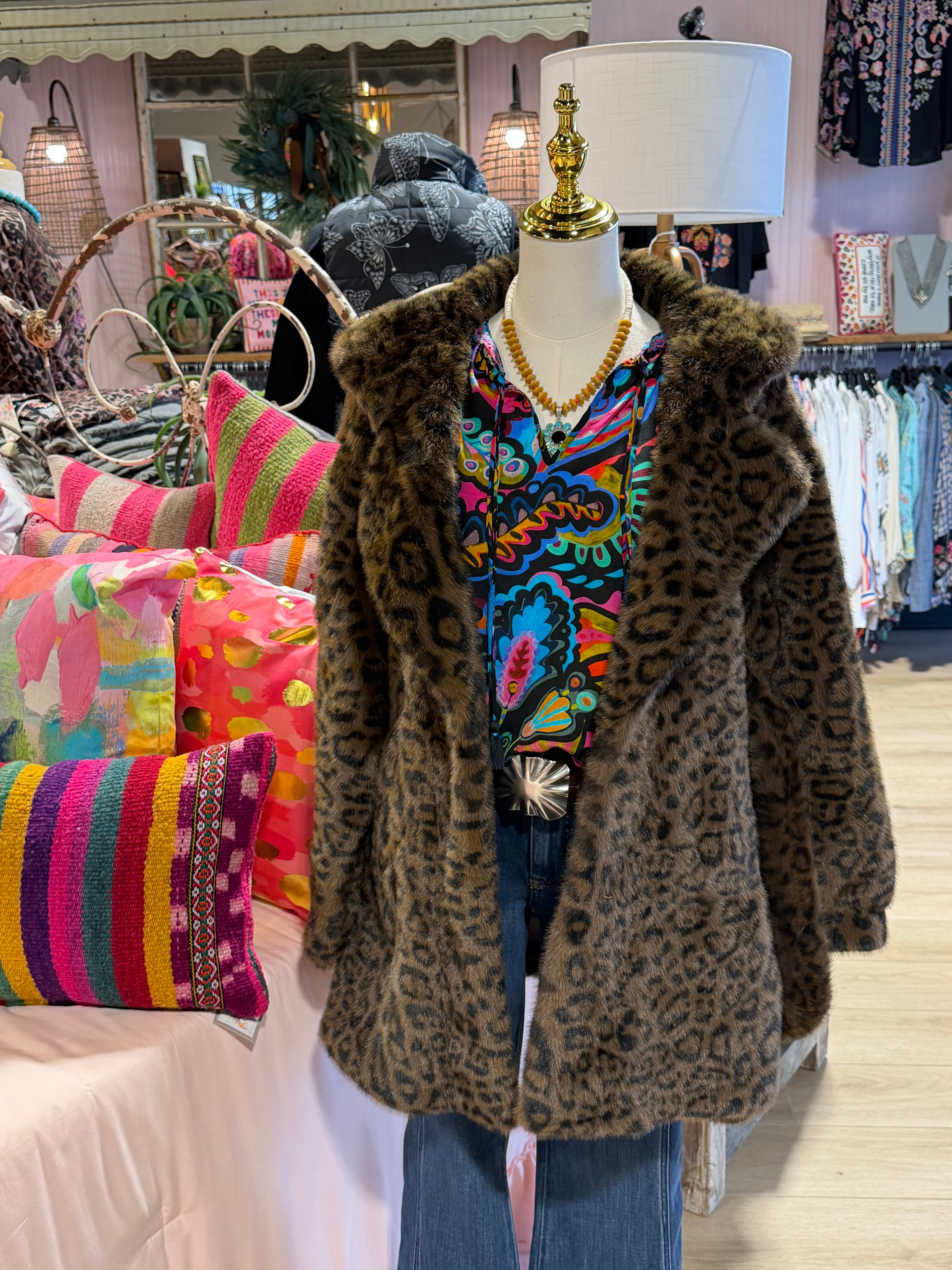 Faux Fur Leopard Jacket