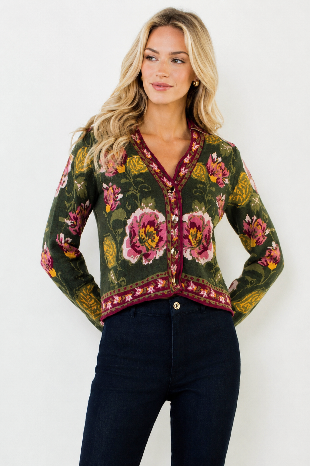 Floral Button Cardigan