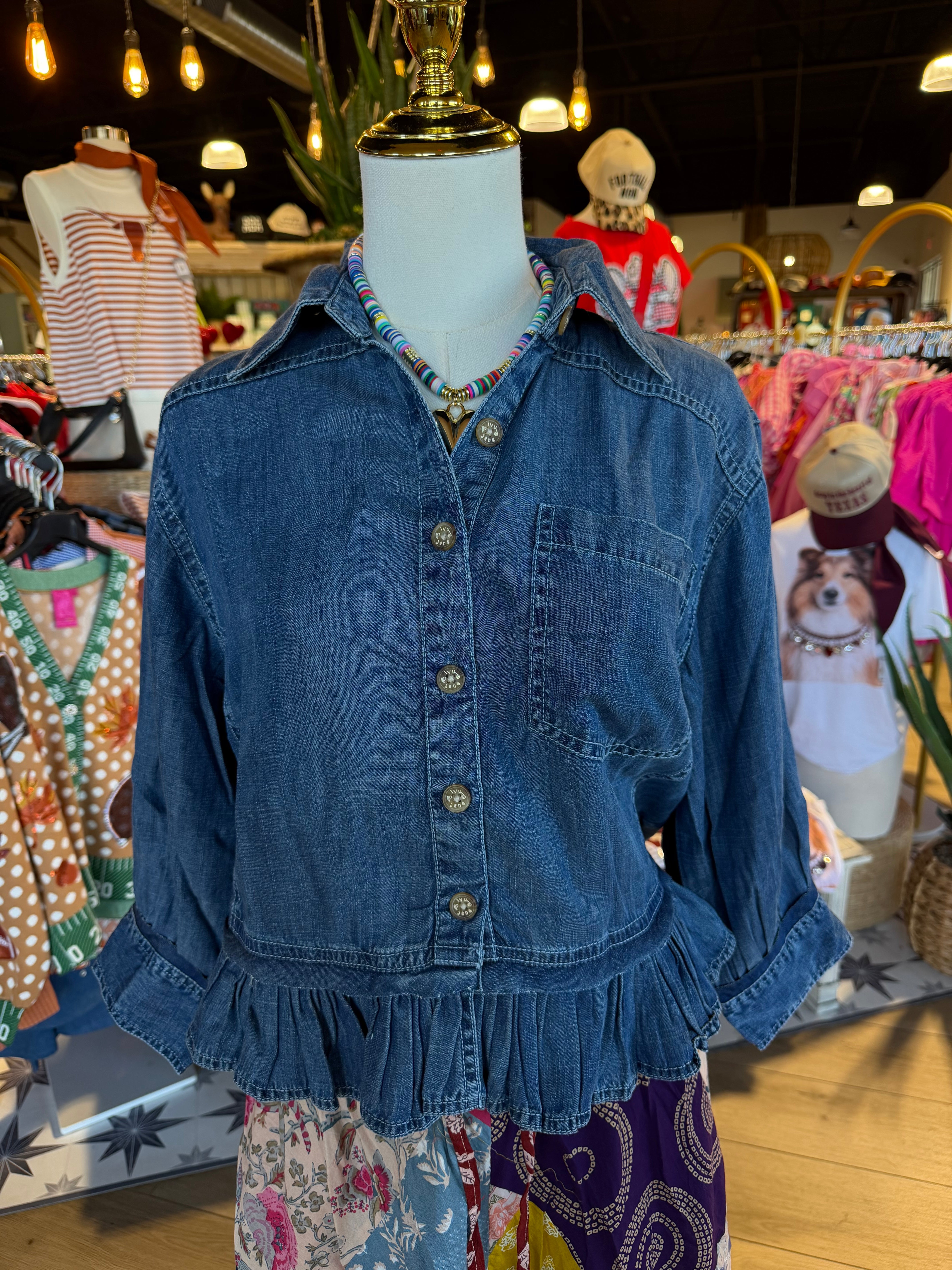 Peplum Denim Jacket/Top
