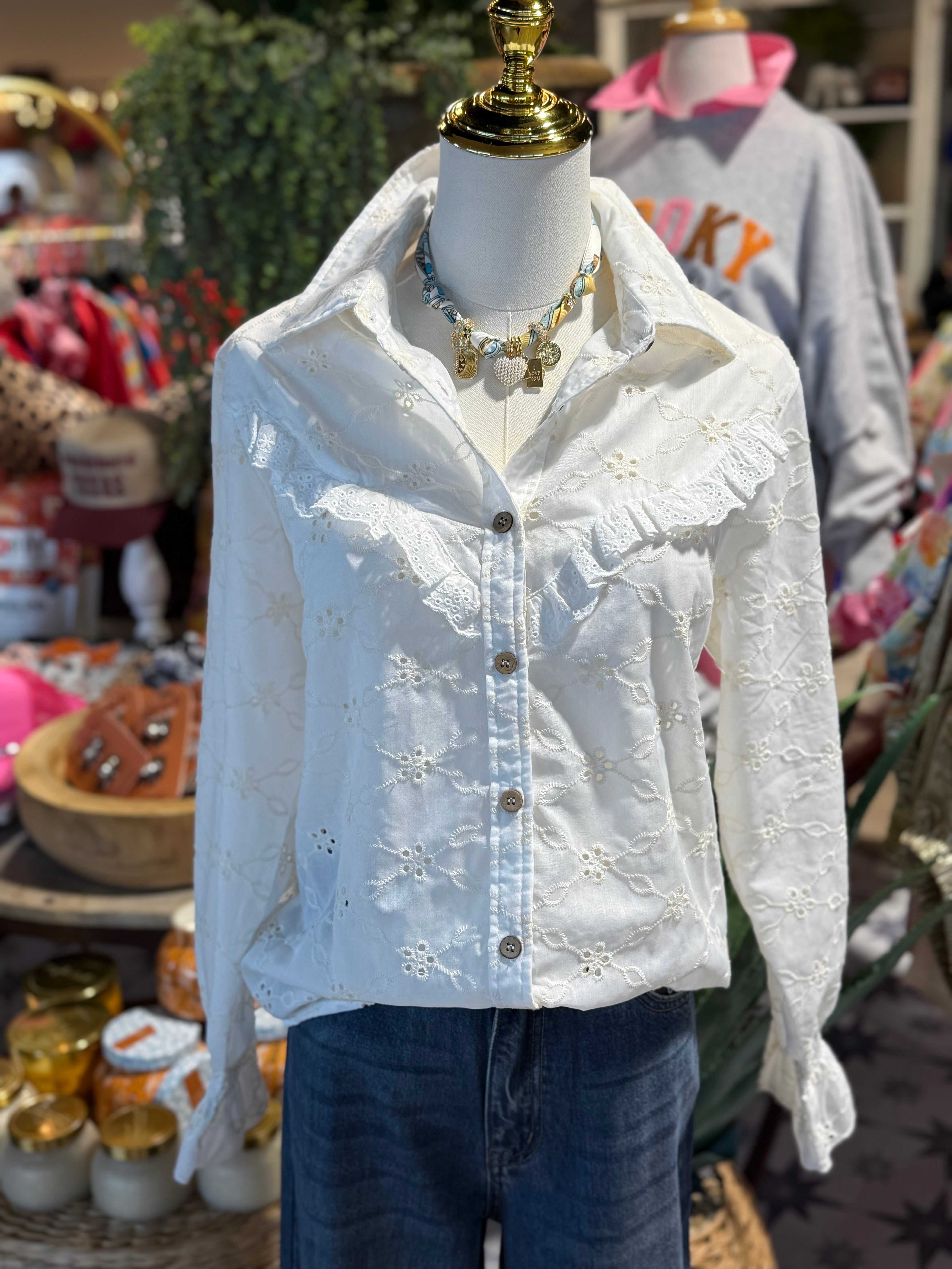 Ivory Eyelet Top