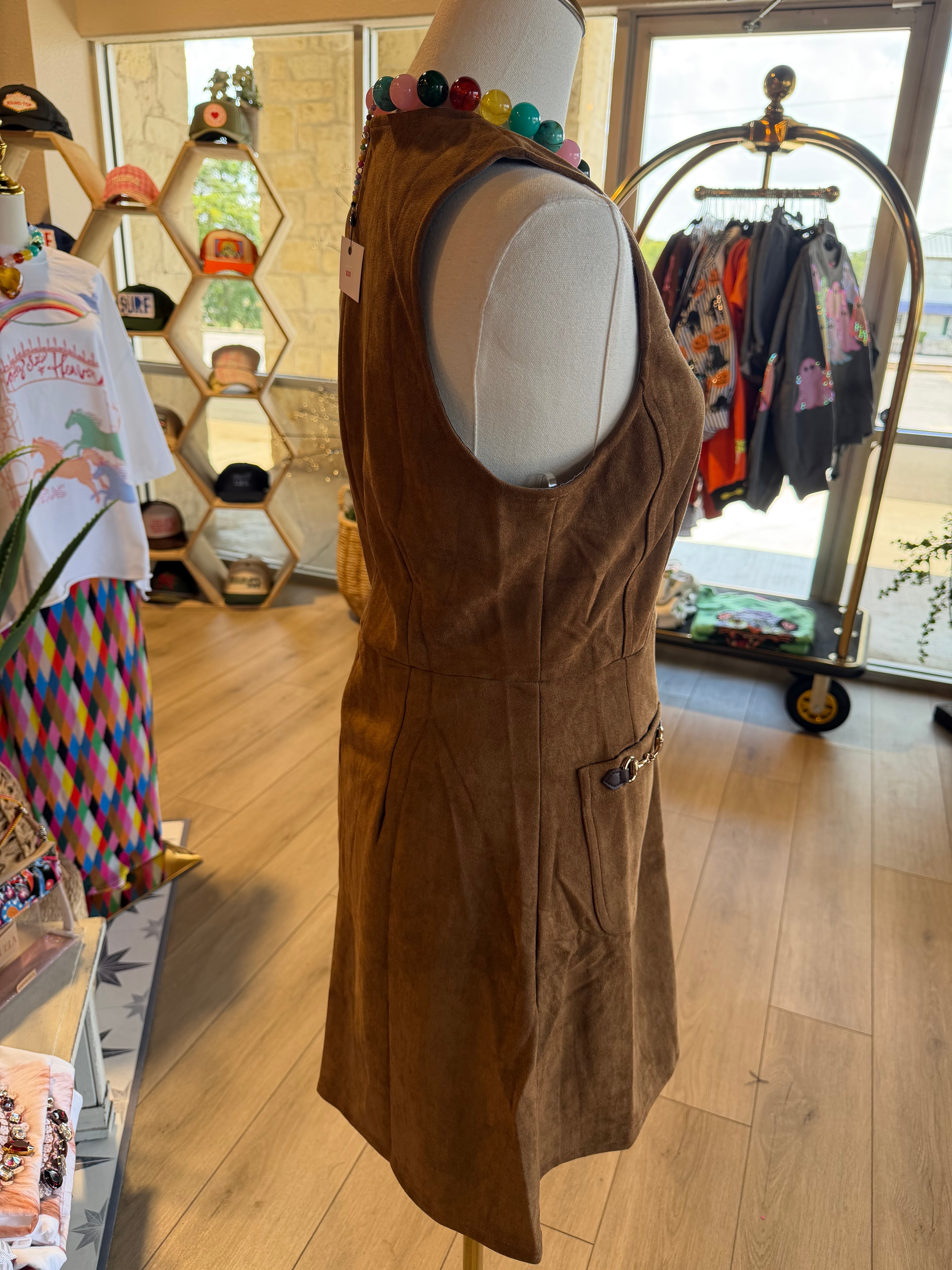 Brown Suede Dress