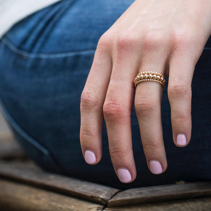 3mm Gold Bead Ring