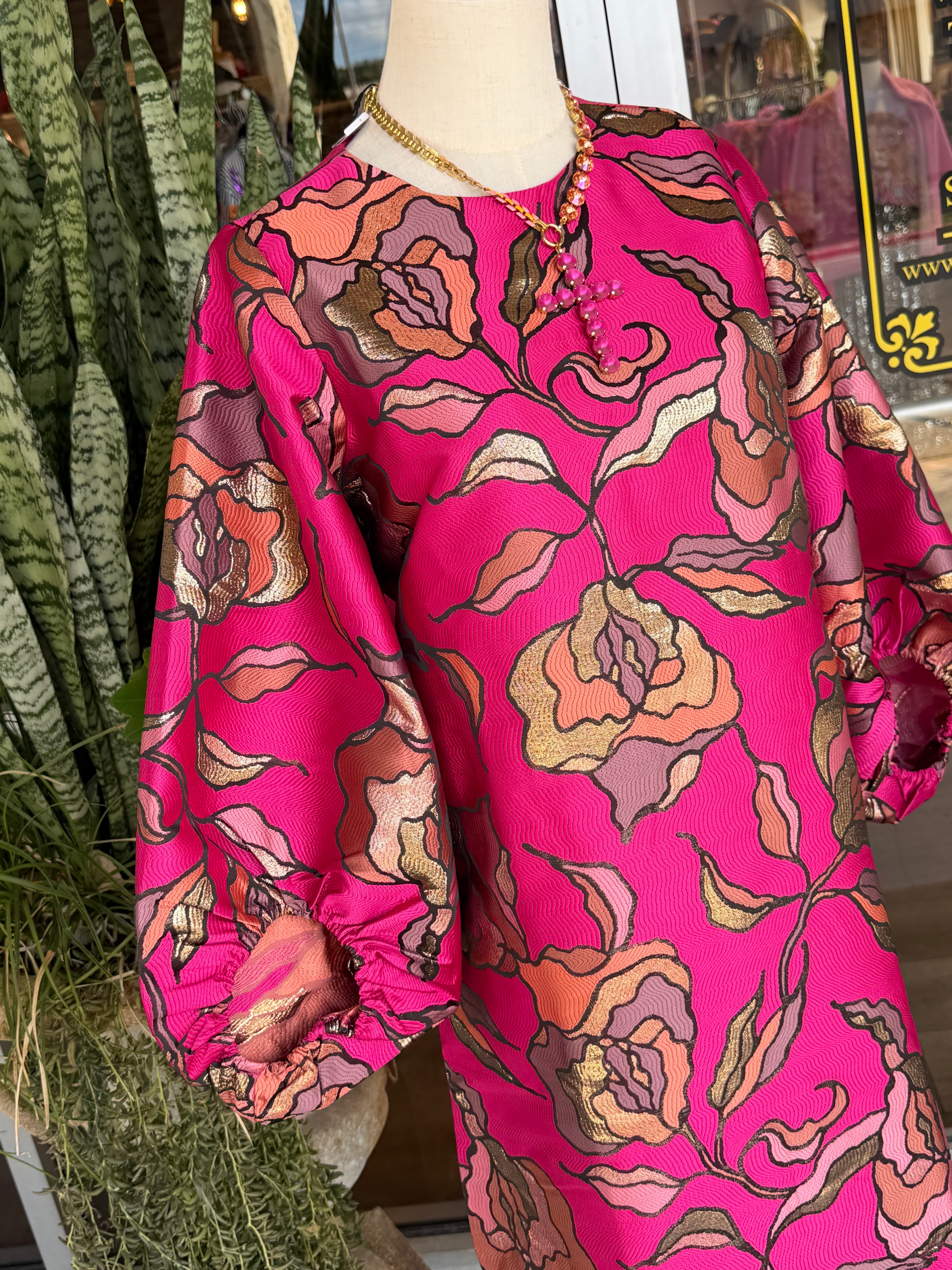 Metallic Brocade Dress