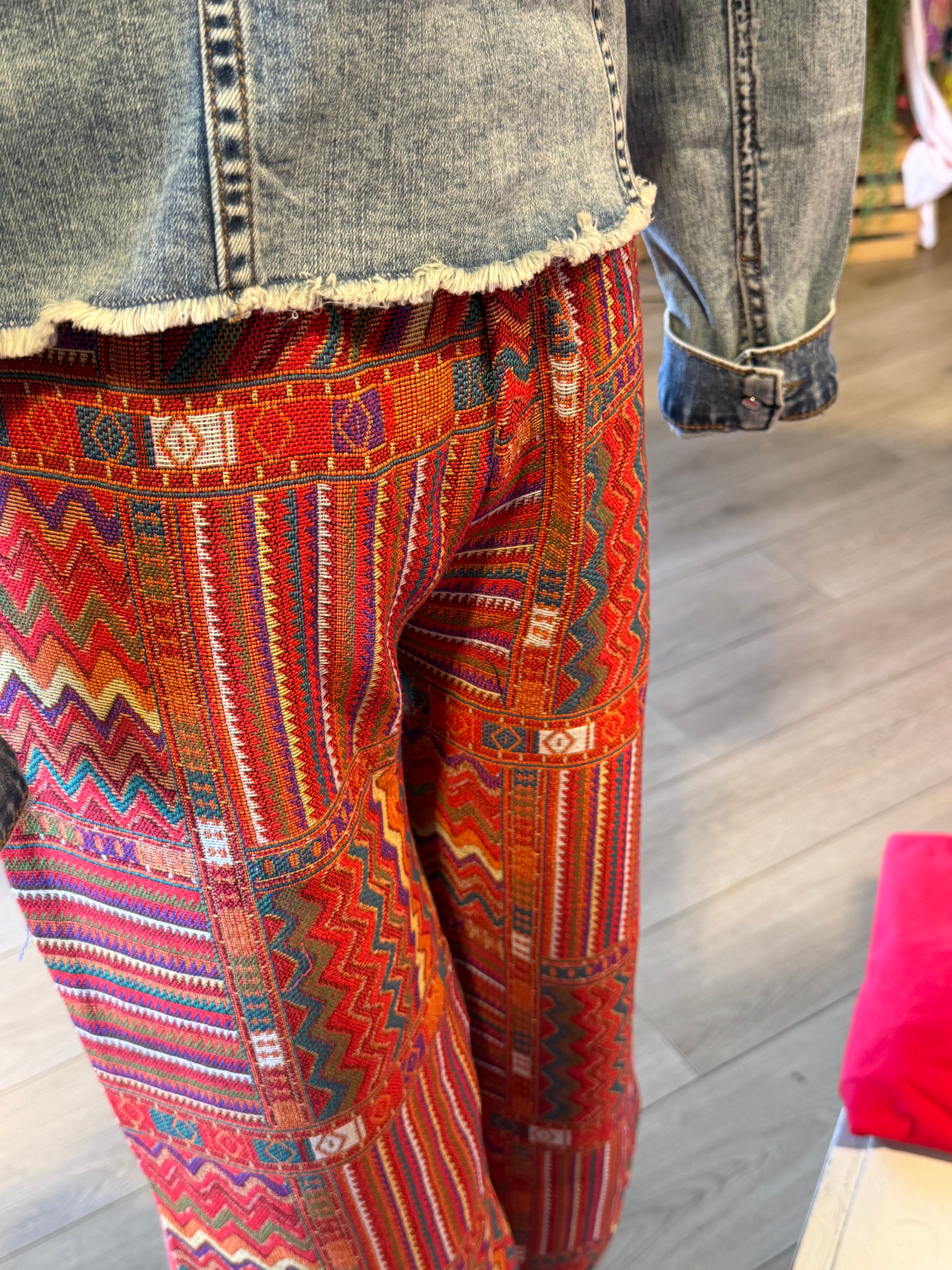 Red Patchwork Pants***