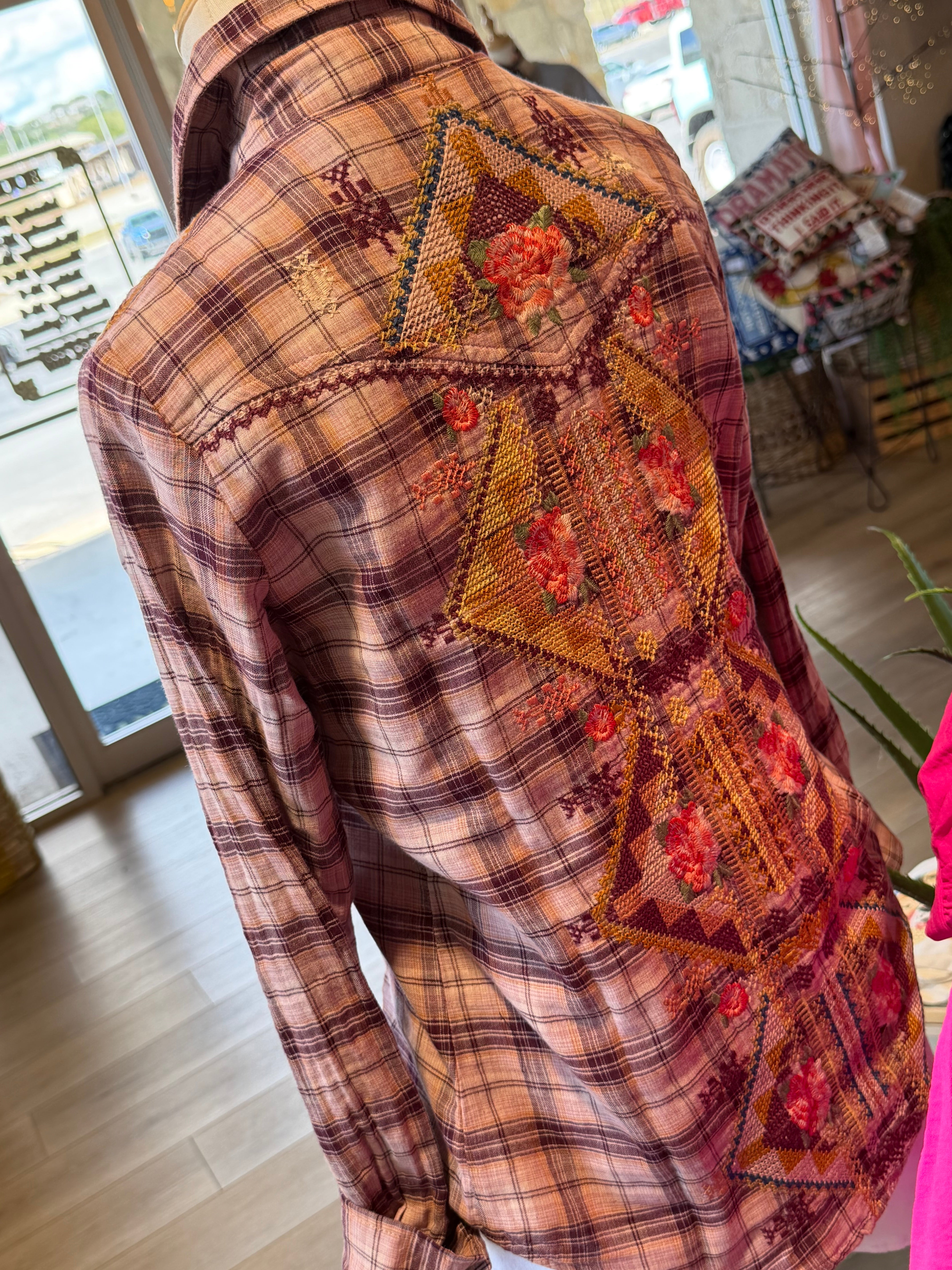 Inez Plaid Top