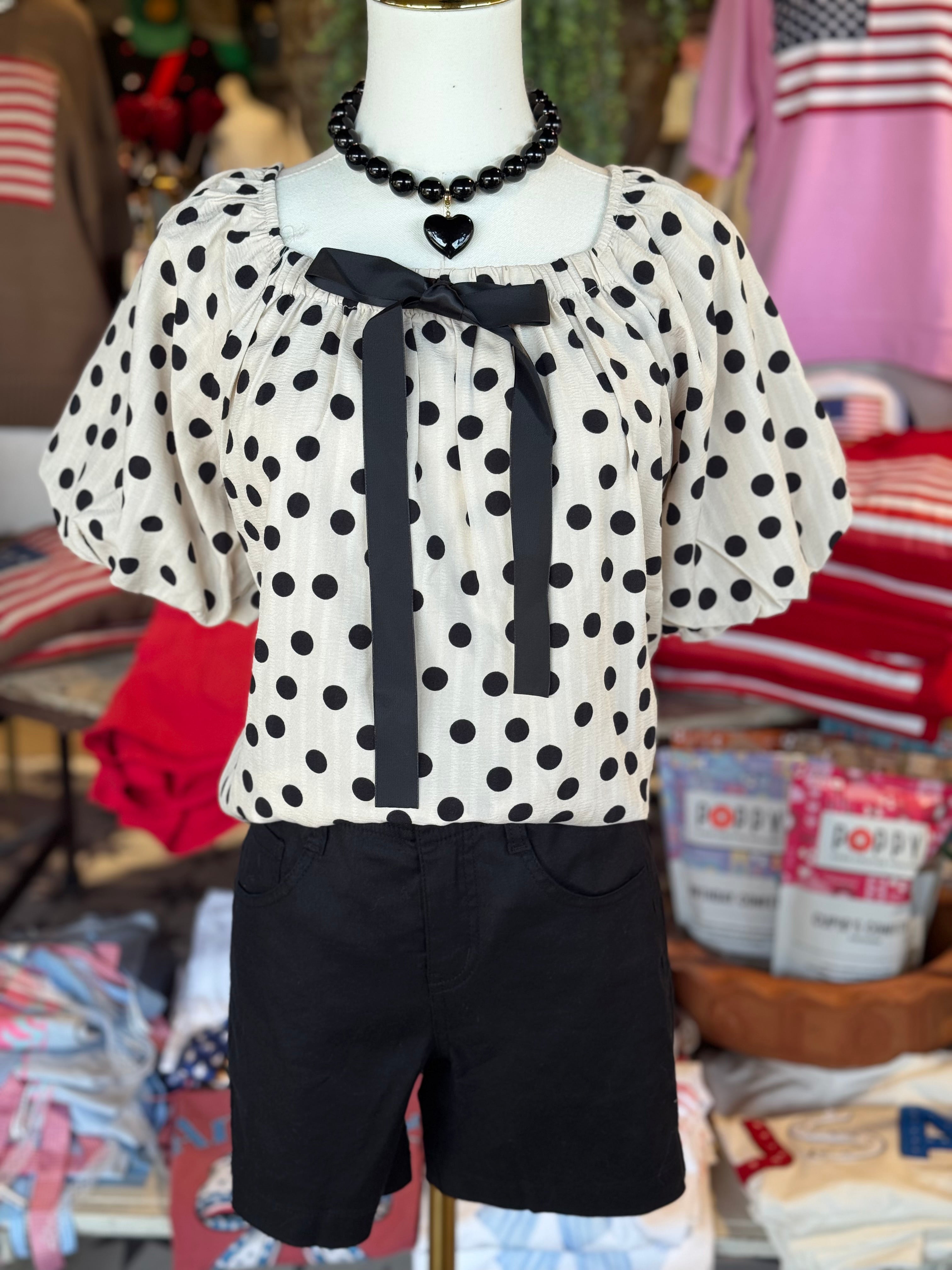 Sylvia Polkadot Top