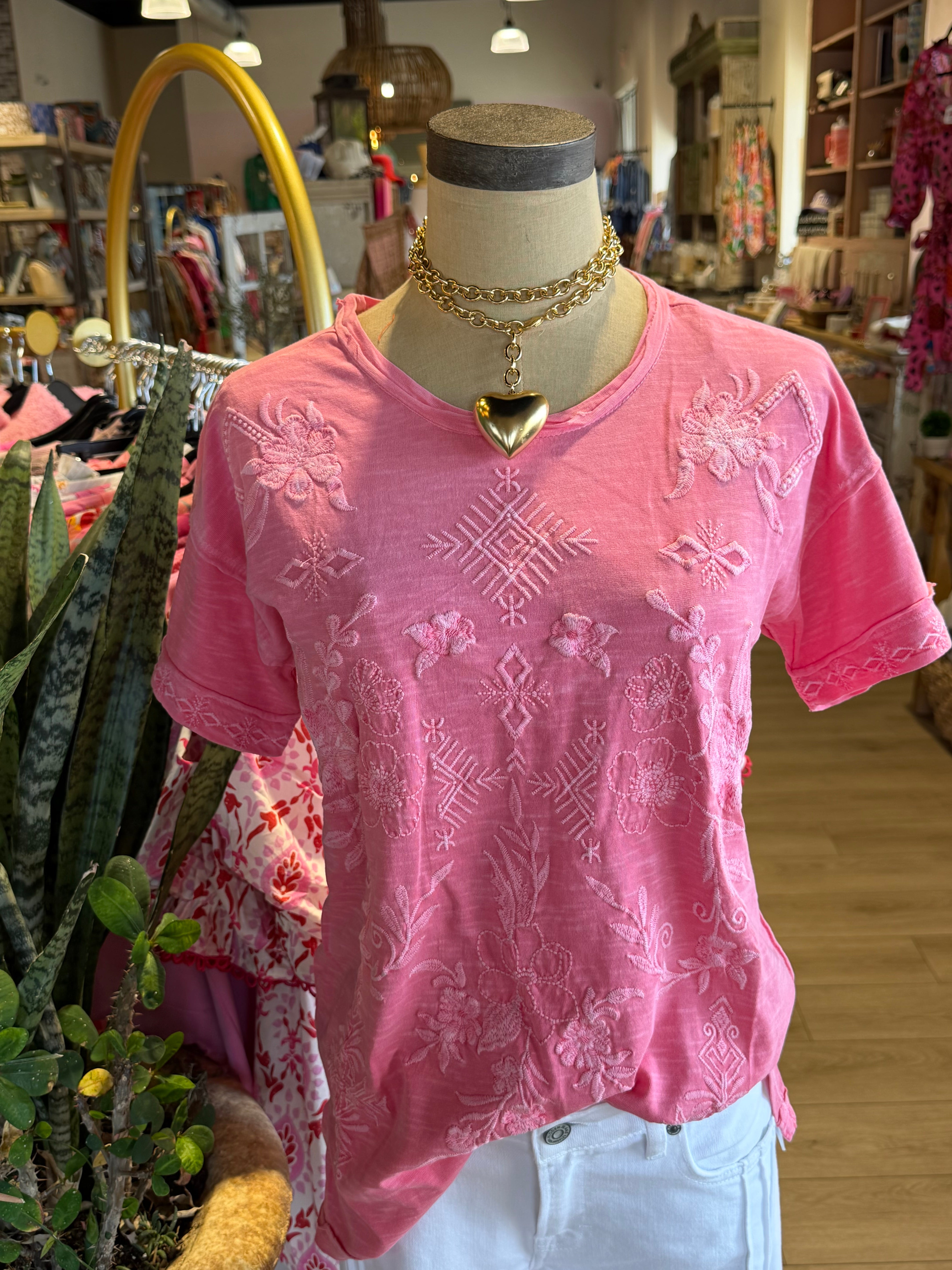 Pink & White Luca Tee