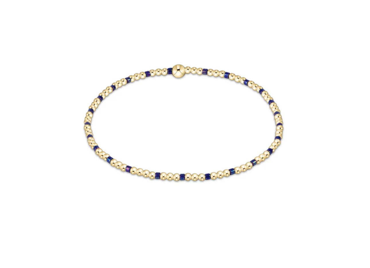 Hope Sincerity Blue Metallic 2mm Beaded Bracelet