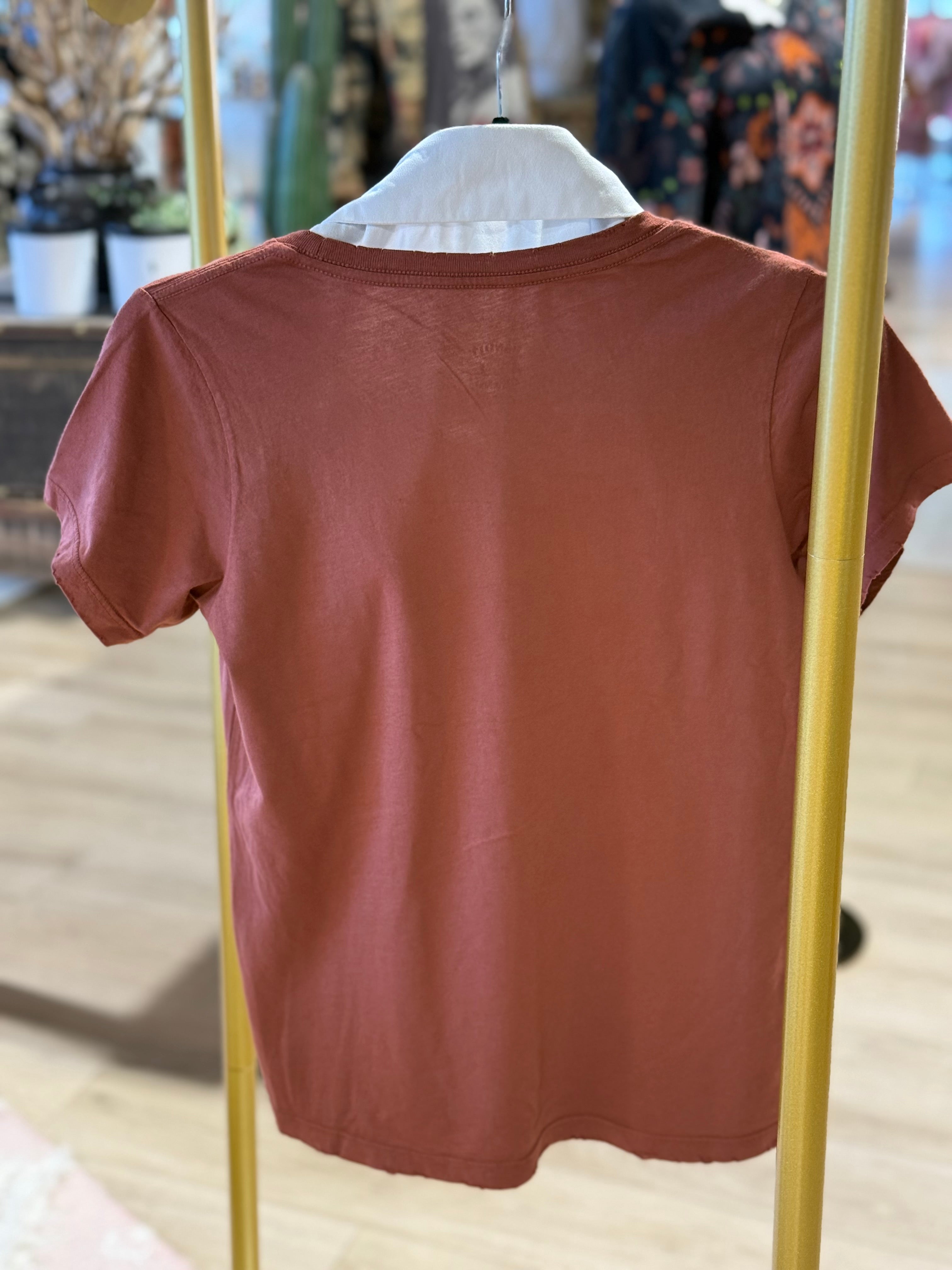 Rodeo Rose Tee- Rust