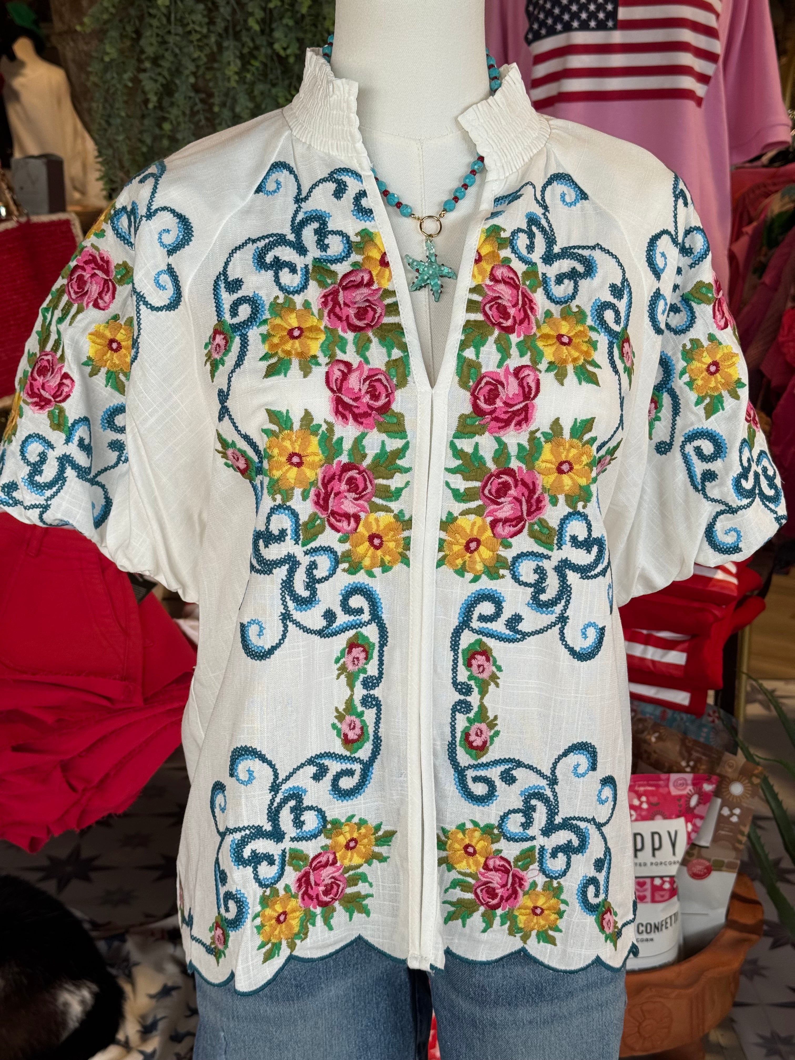 Taylor Embroidered Floral Top