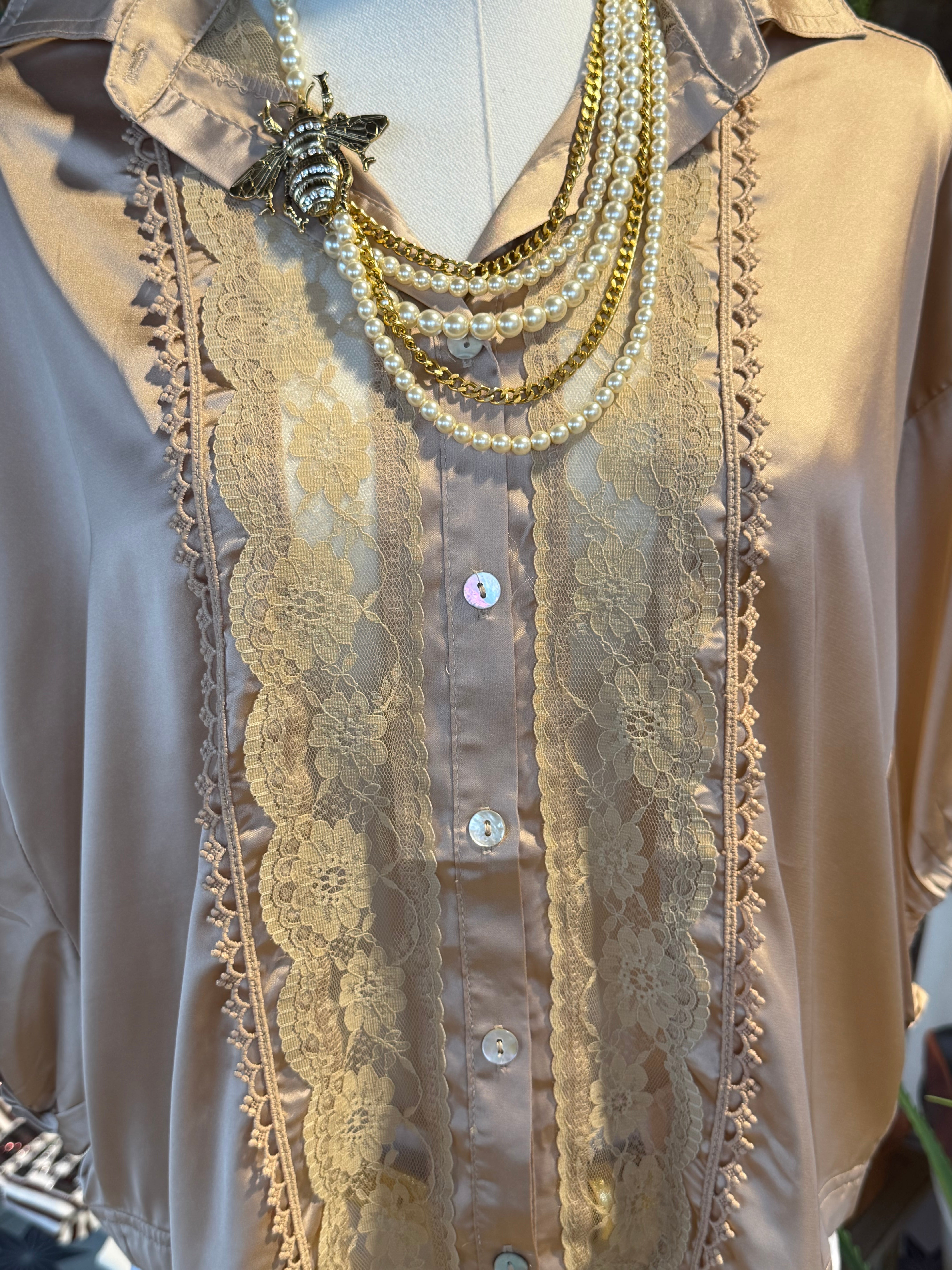 Satin Lace Top