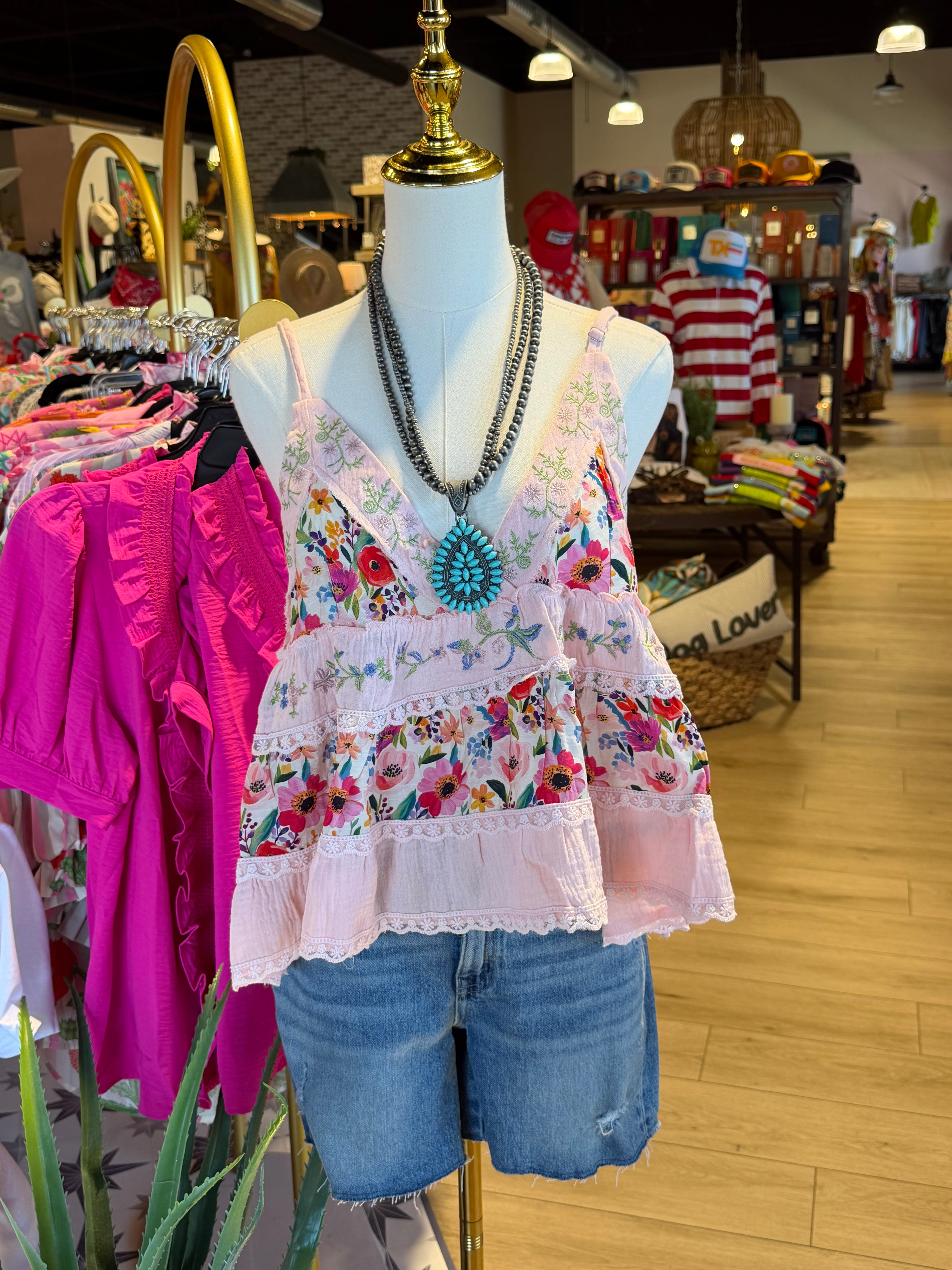 Floral Crochet Cami