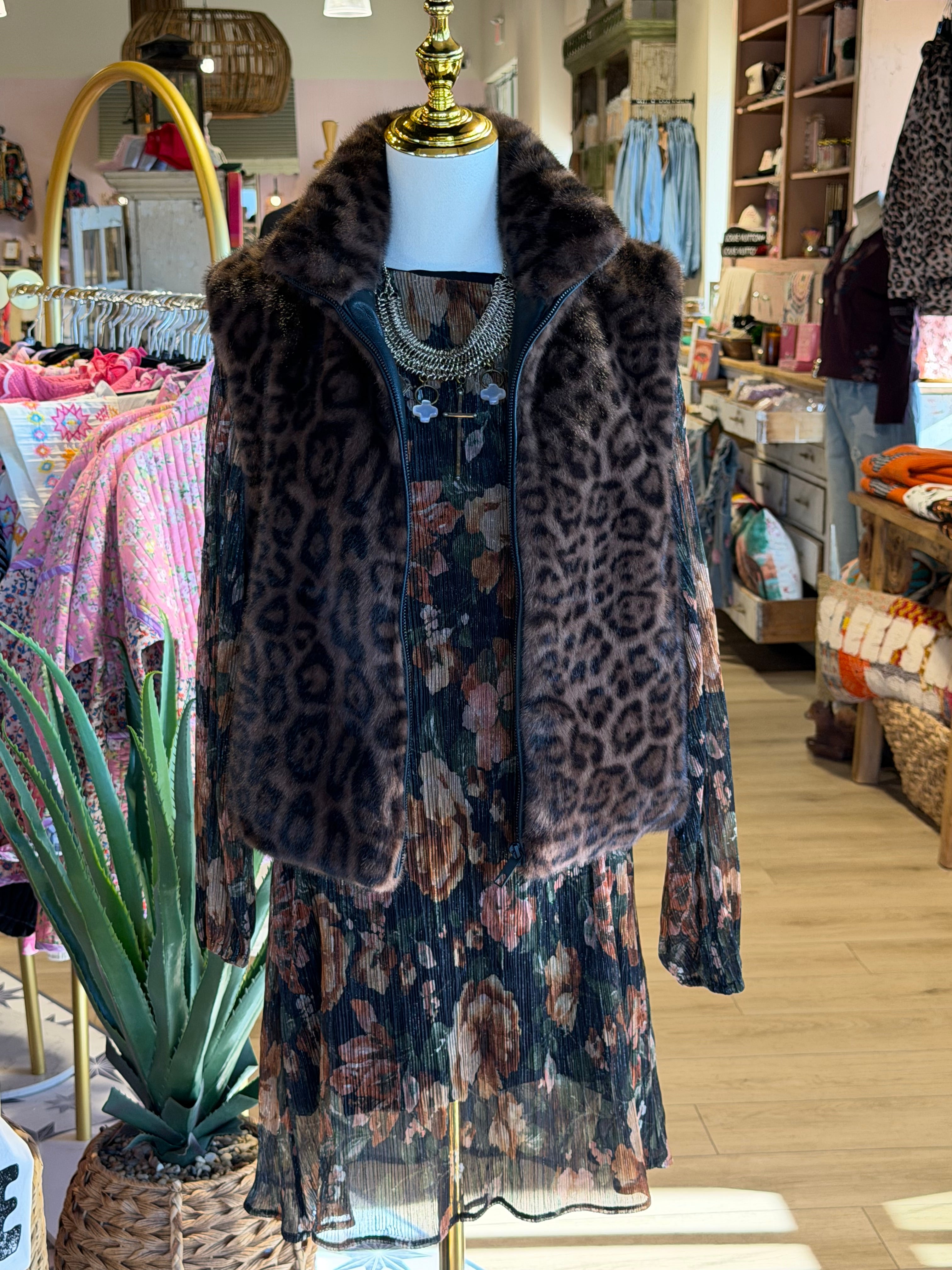 Metallic Floral Dress