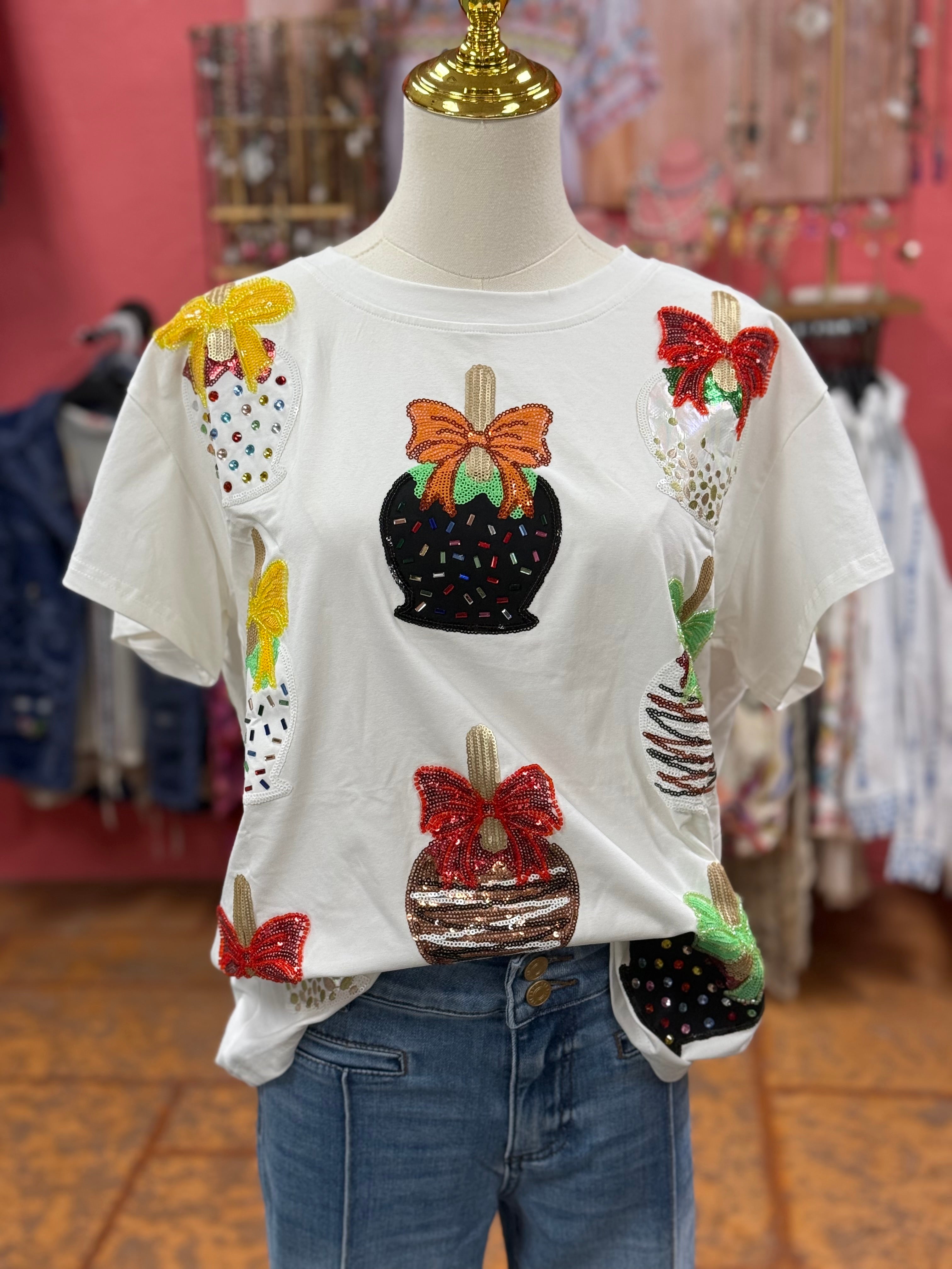 Candy Apple Sequin Tee