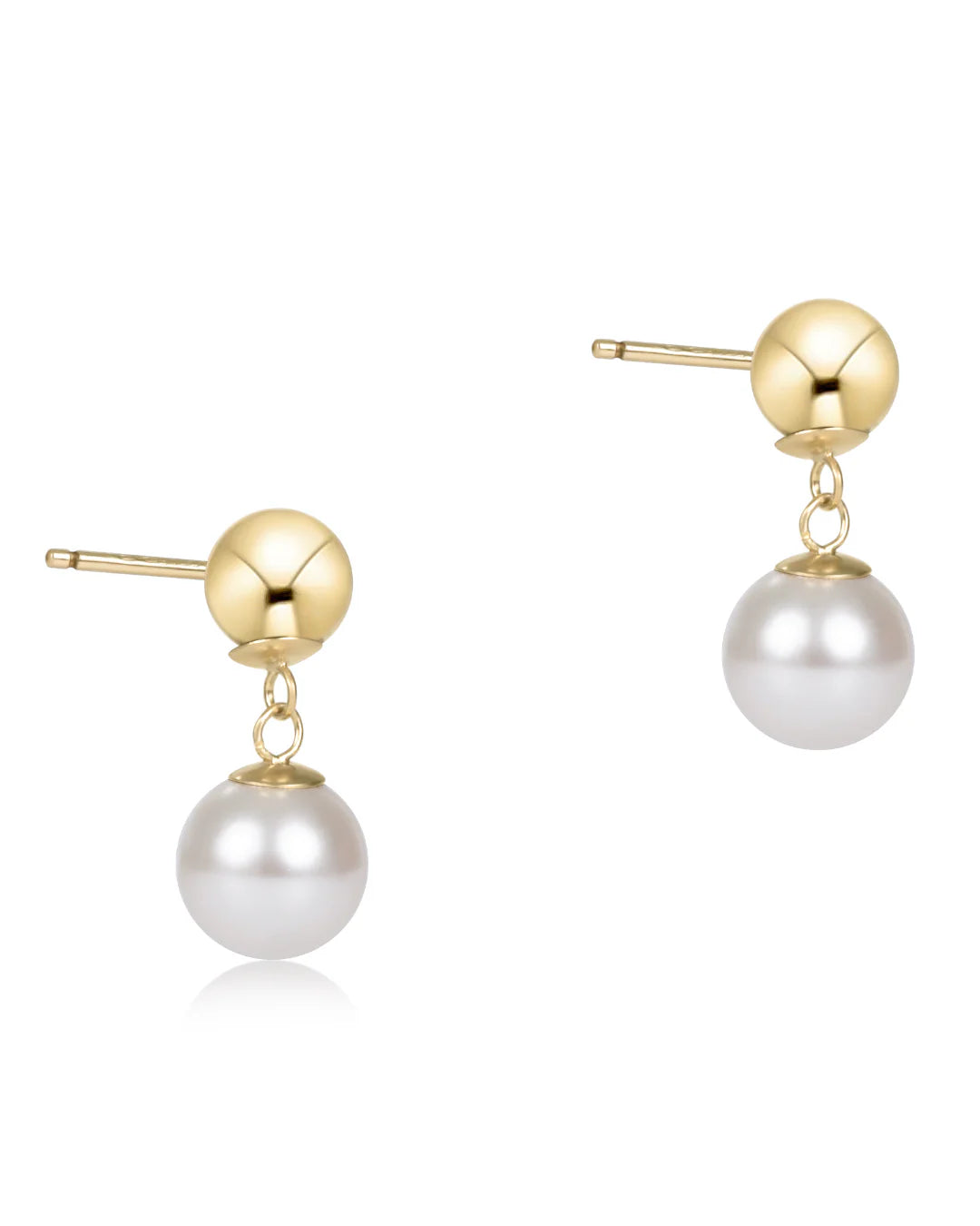 Classic 8mm Ball Drop Pearl Stud Earring
