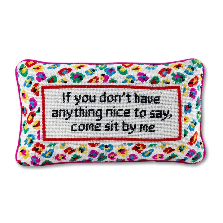 Witty Needlepoint Pillow-Assorted