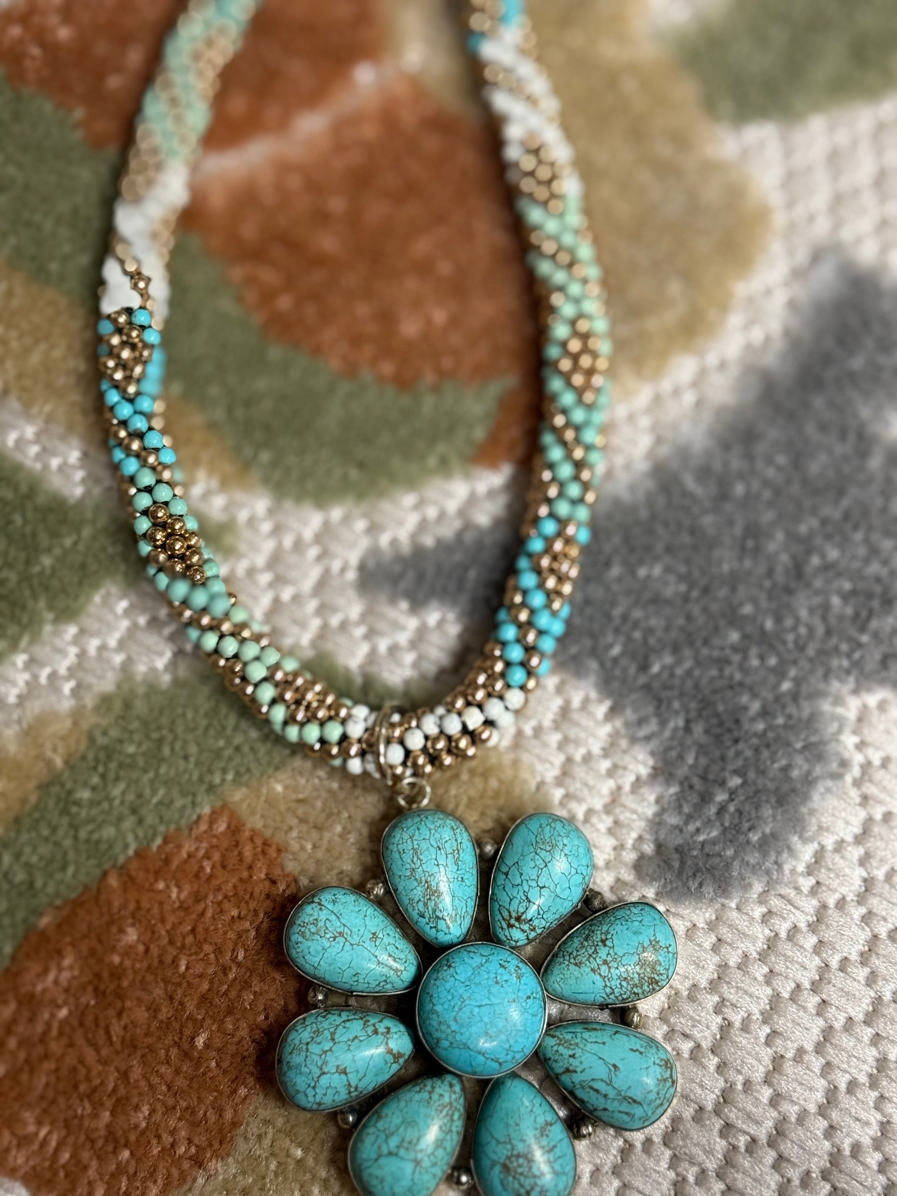 Beaded Flower Child Necklace