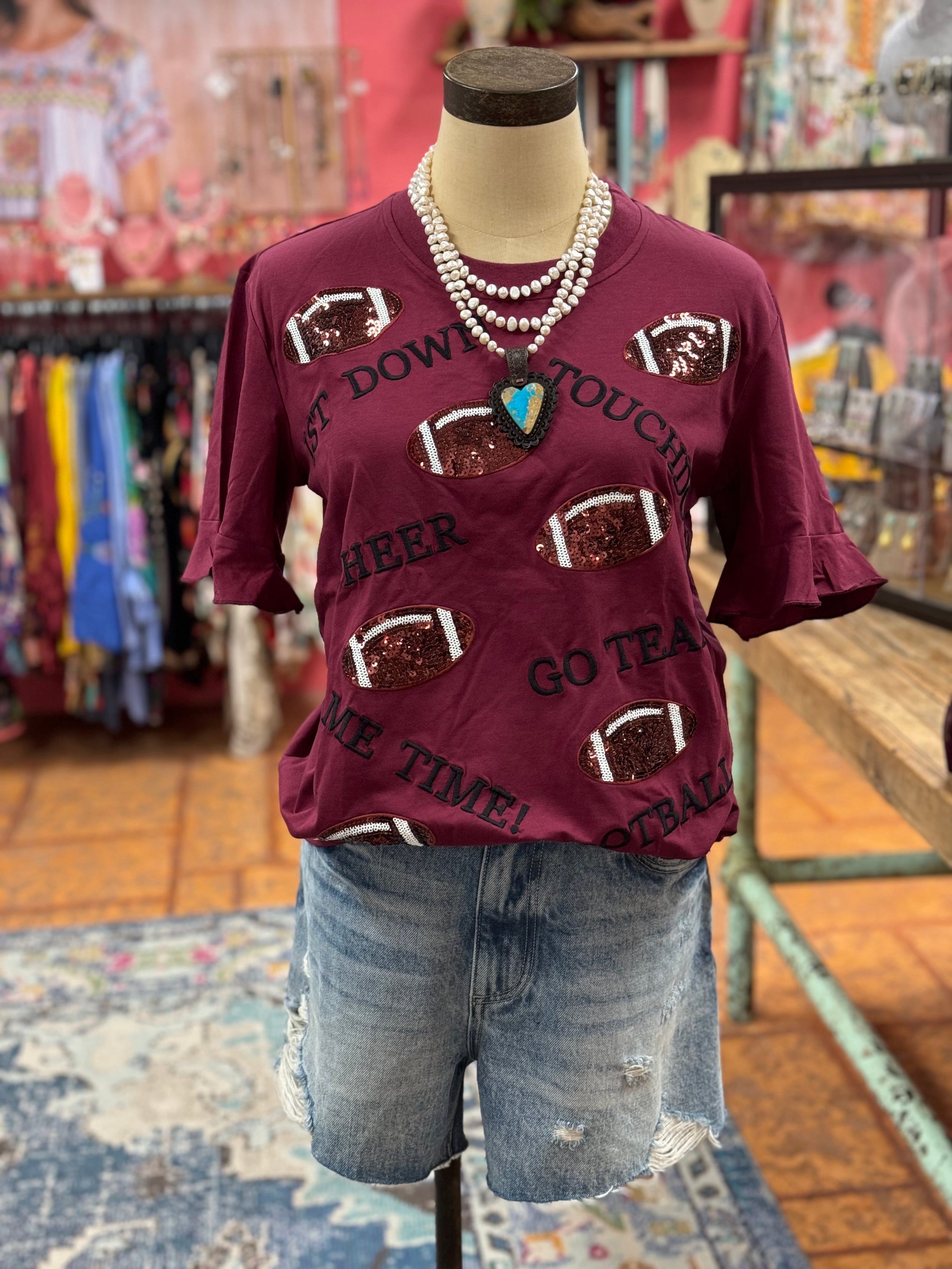 Maroon Touchdown Tee