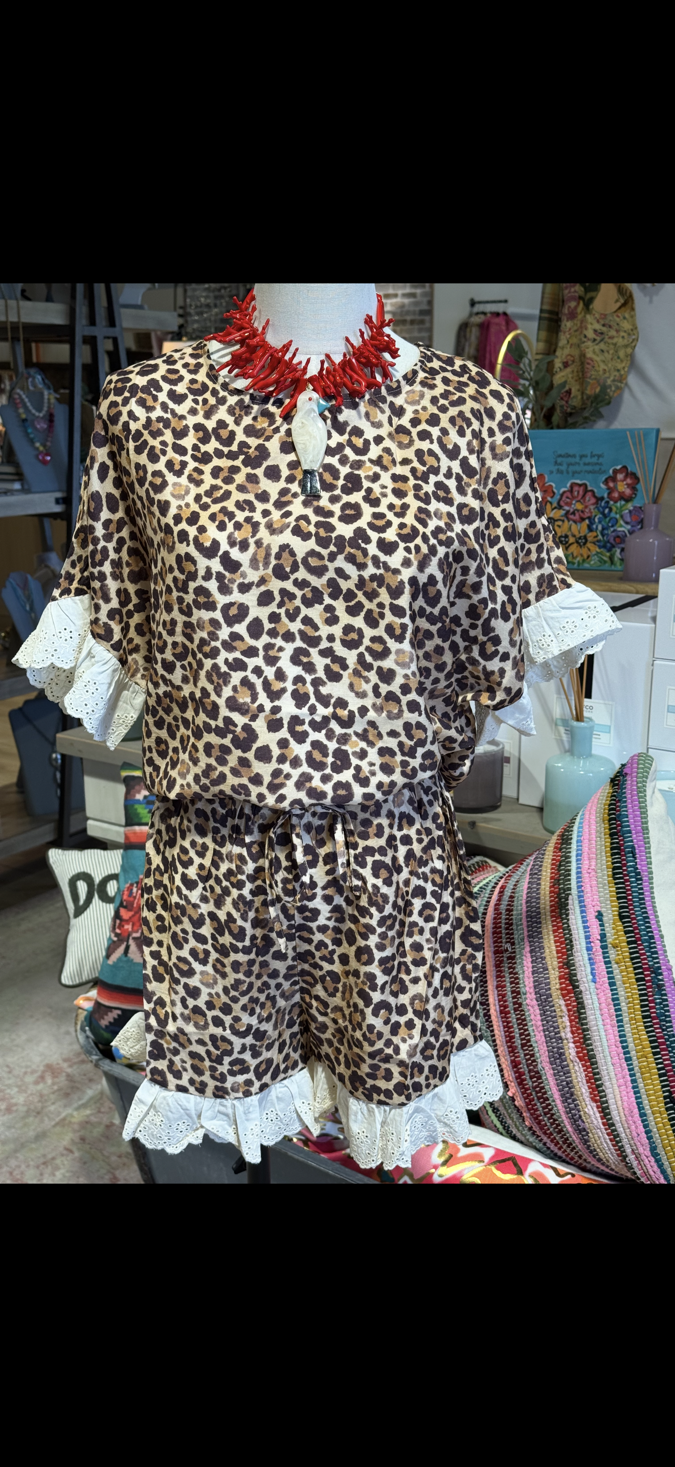 Mia Leopard Short Set