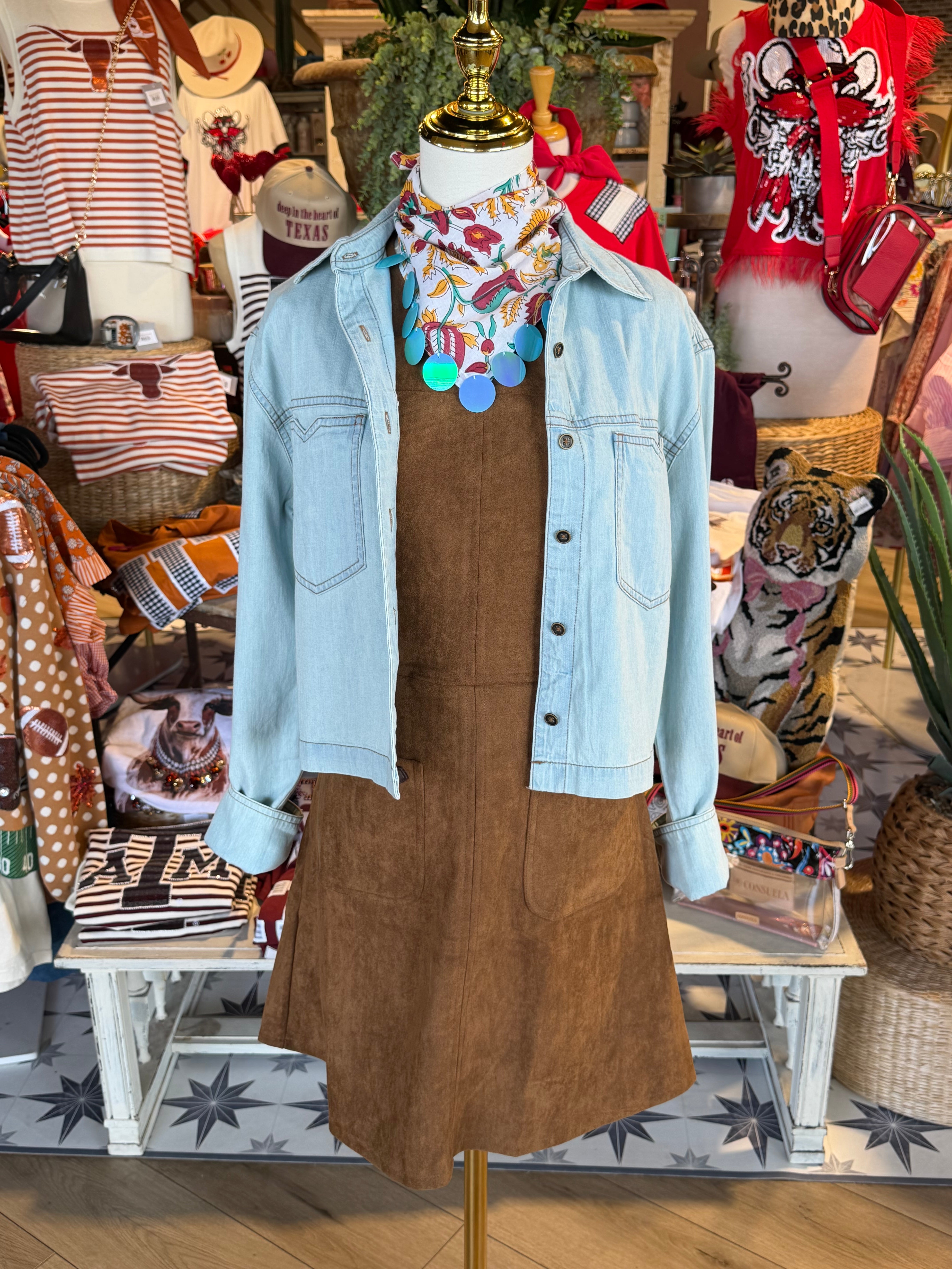 Brown Suede Dress