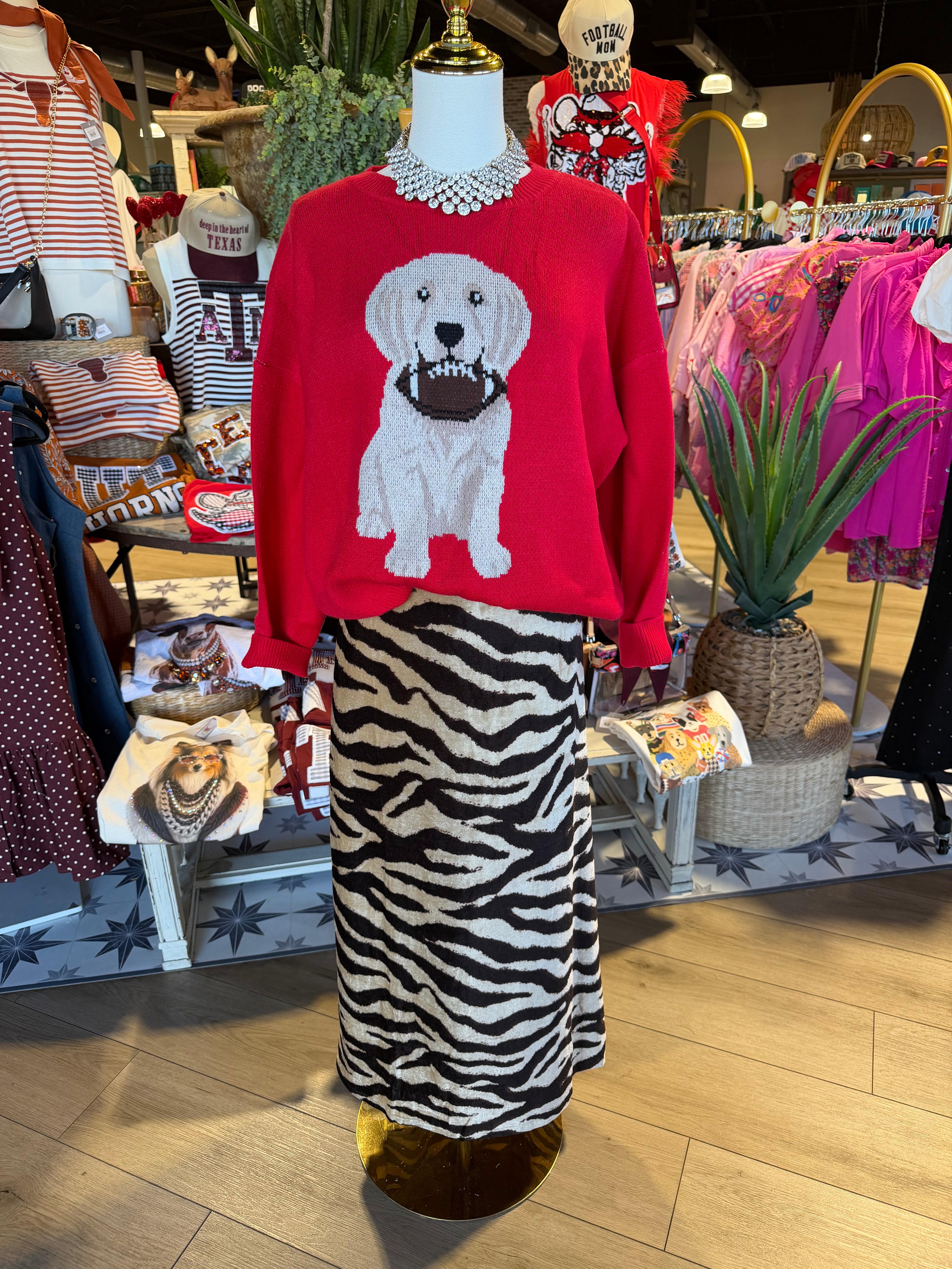 Zebra print maxi skirt
